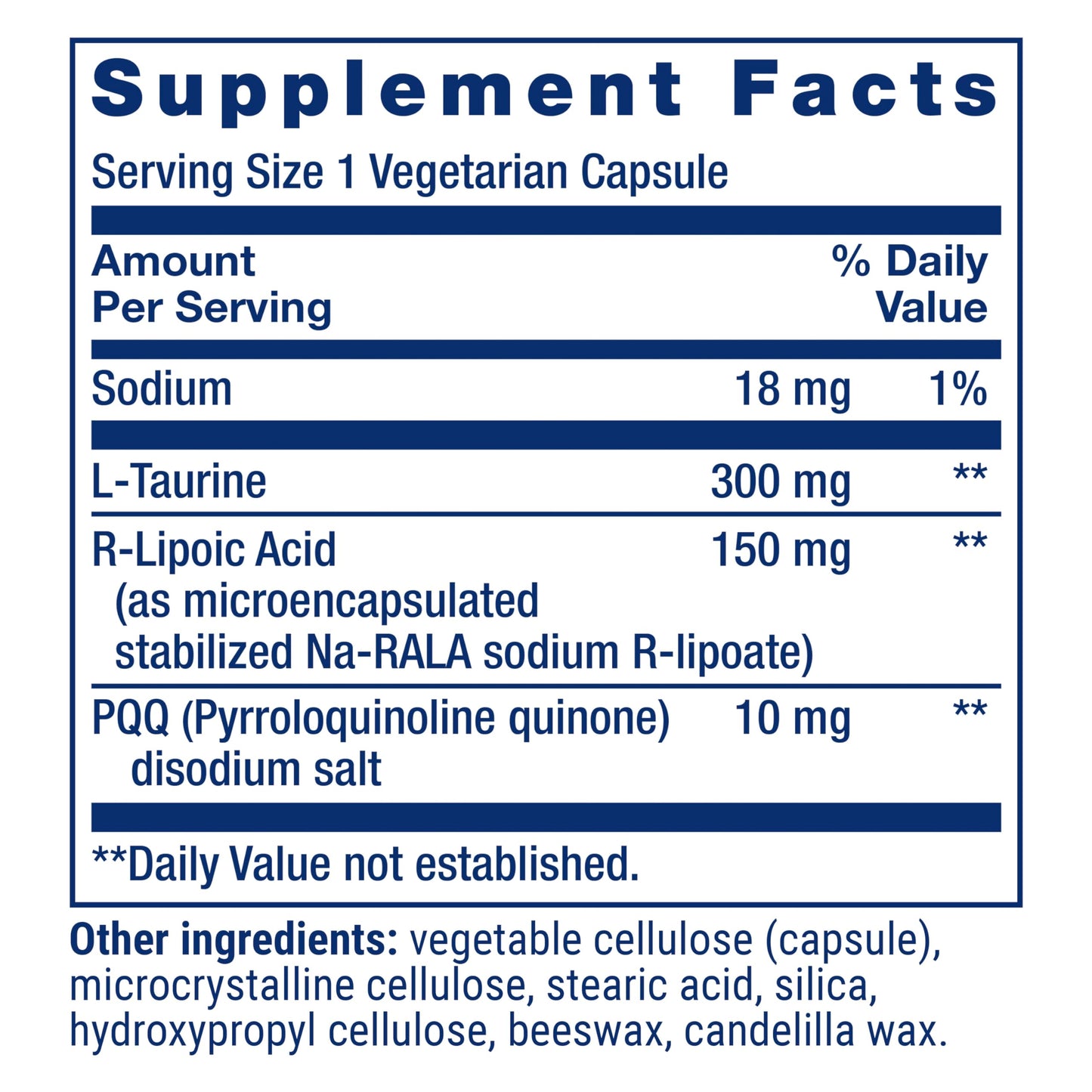 Life Extension Mitochondrial Basics with PQQ, L-Taurine, R-Lipoic Acid Capsules, 30 Count