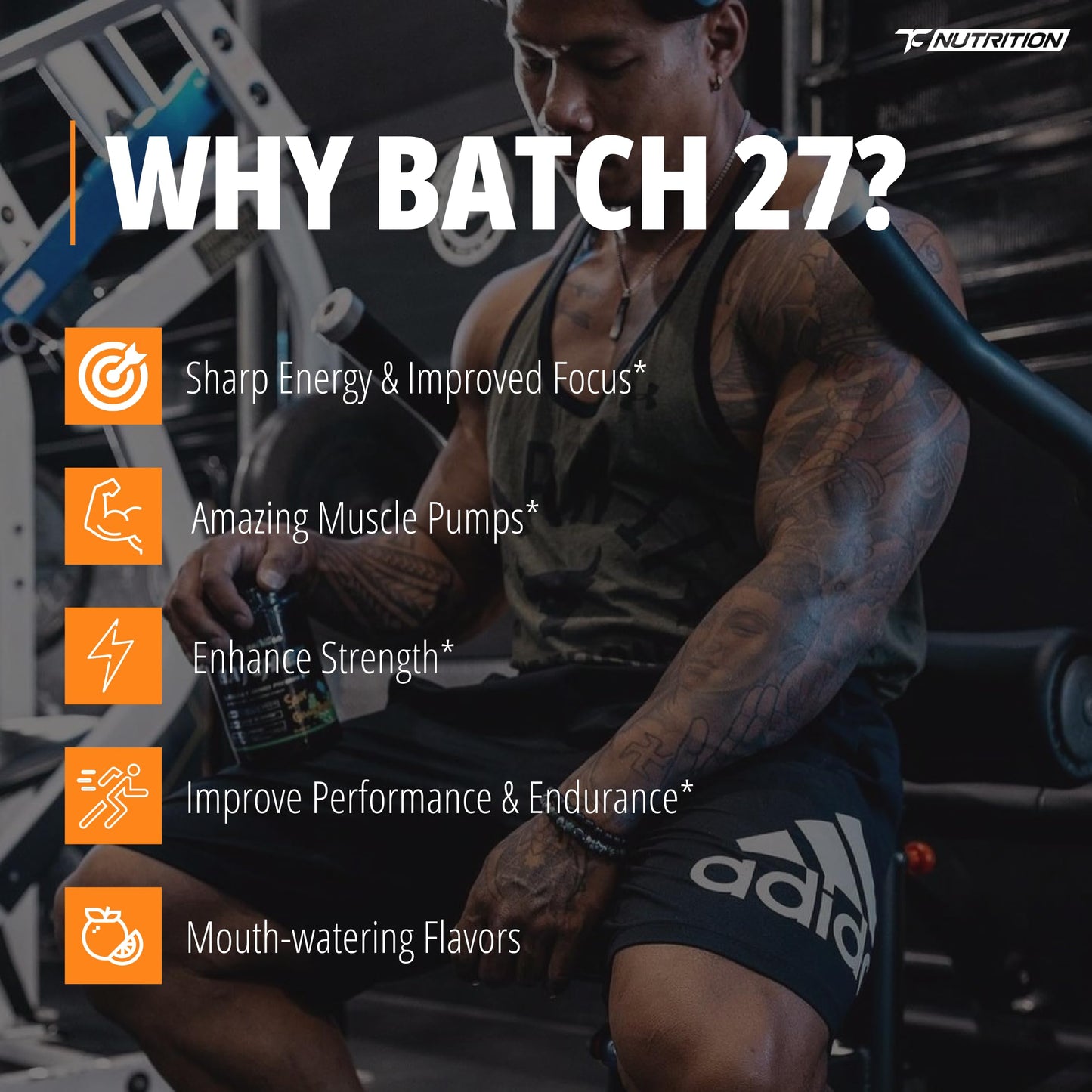 TC Nutrition Batch 27 Pre Workout Powder, 12.7 Ounce