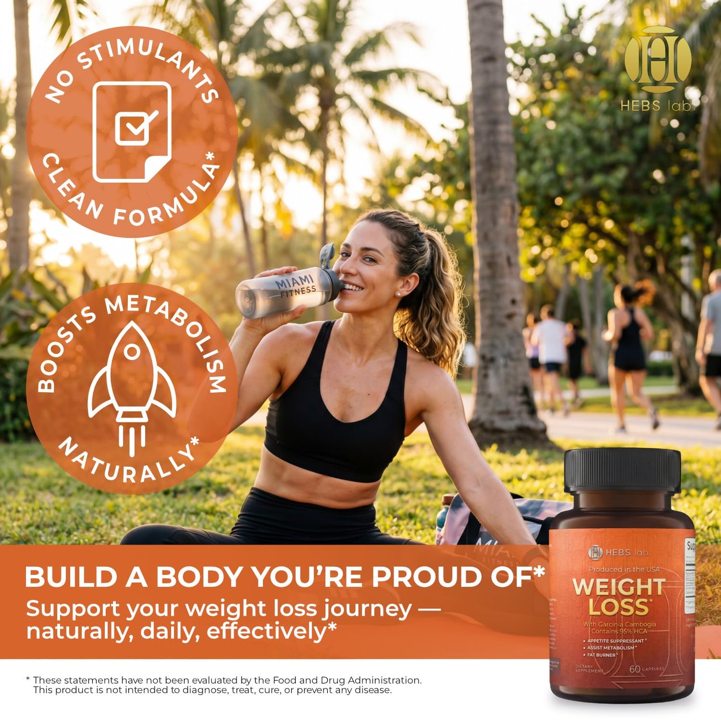 HEBS LAB Weight Loss Pills for Women & Men – GLP-1 Support Diet Pills with Garcinia Cambogia Appetite Suppressant & Metabolism Booster Capsule 60 Count