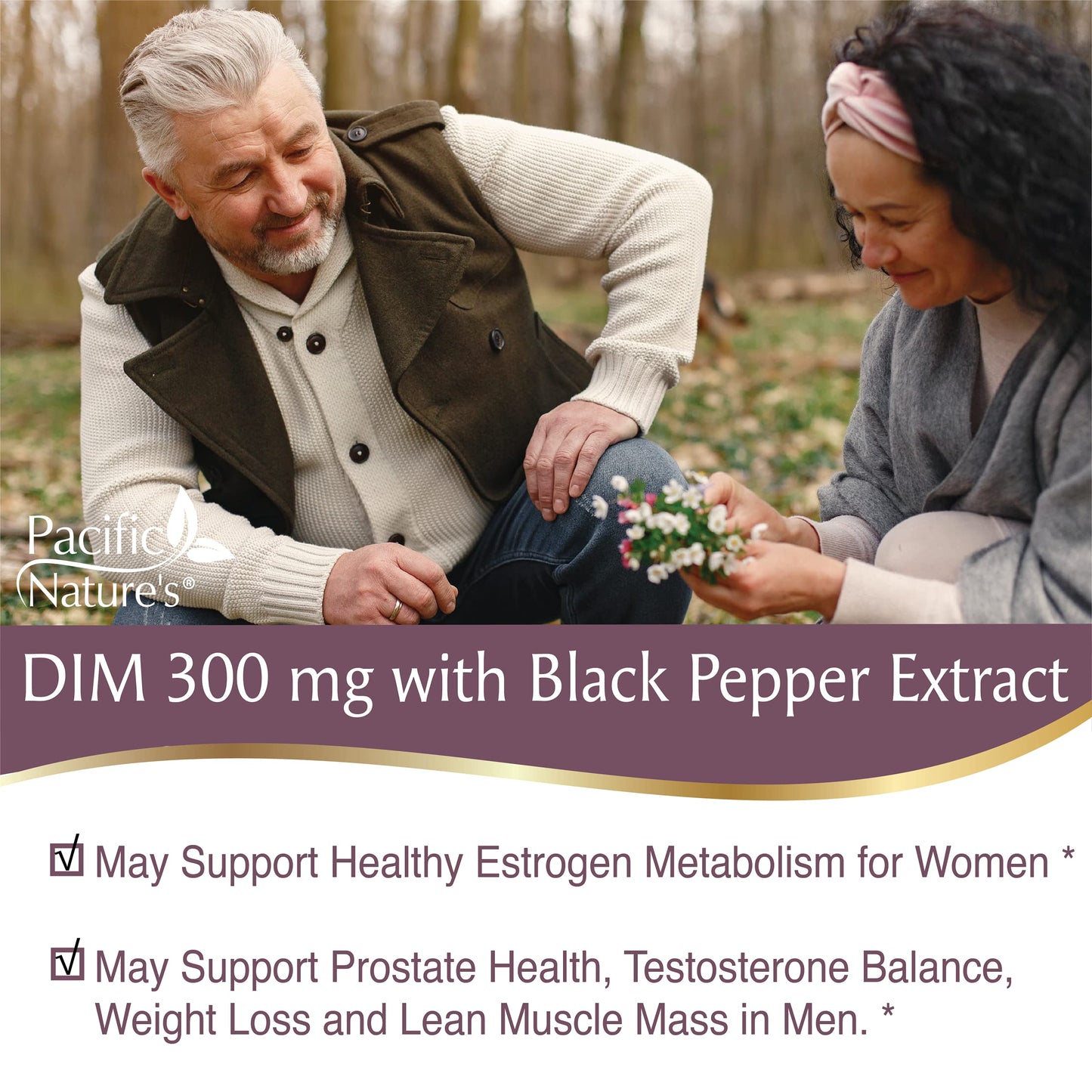 Pacific Nature's DIM (Diindolylmethane) 300mg with Black Pepper Capsules, 180 Count