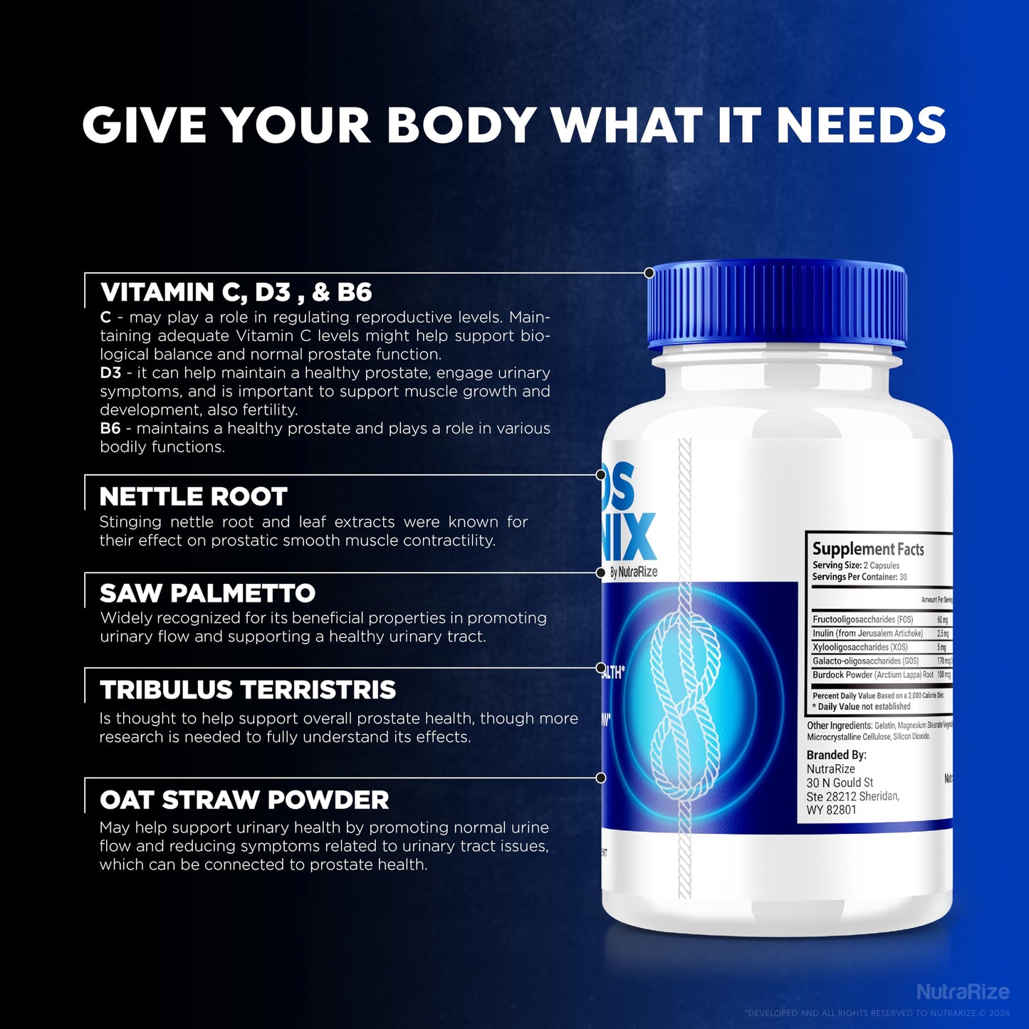 NutraRize Prostonix Capsules, 60 Capsules