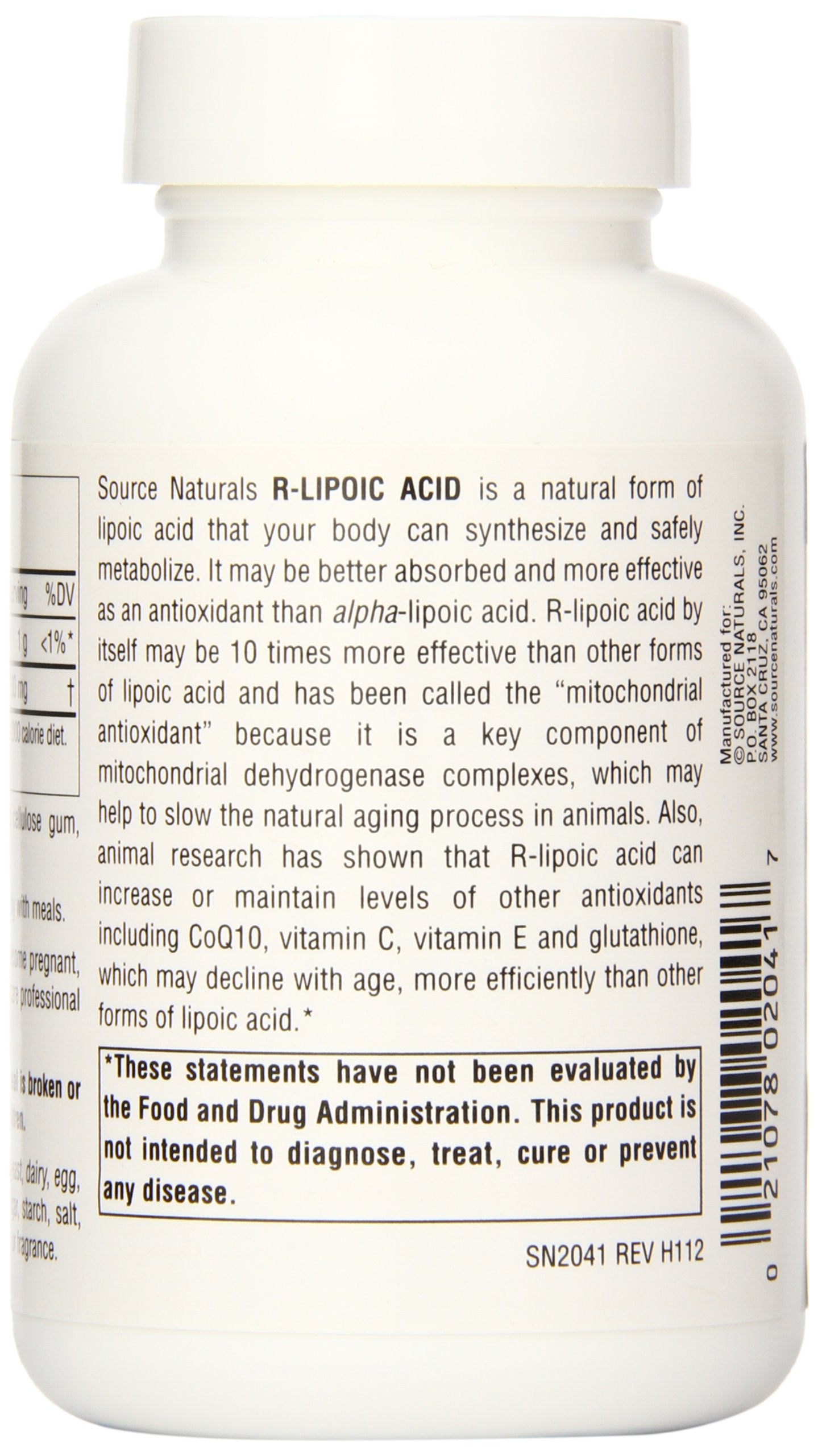 Source Naturals R-Lipoic Acid 100mg 120 Tablets