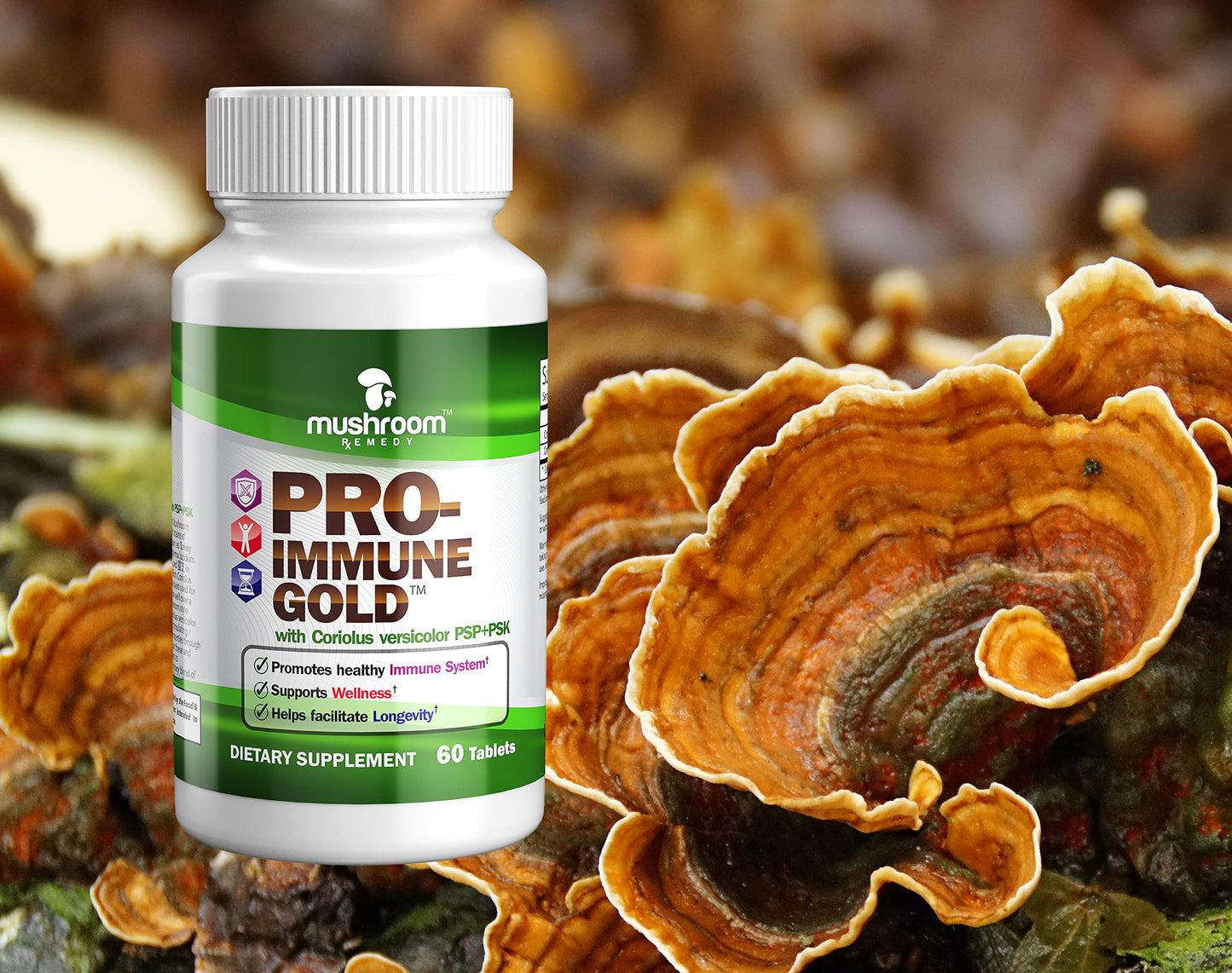 Mushroom Remedy PRO-Immune Gold Tablets 60 Count