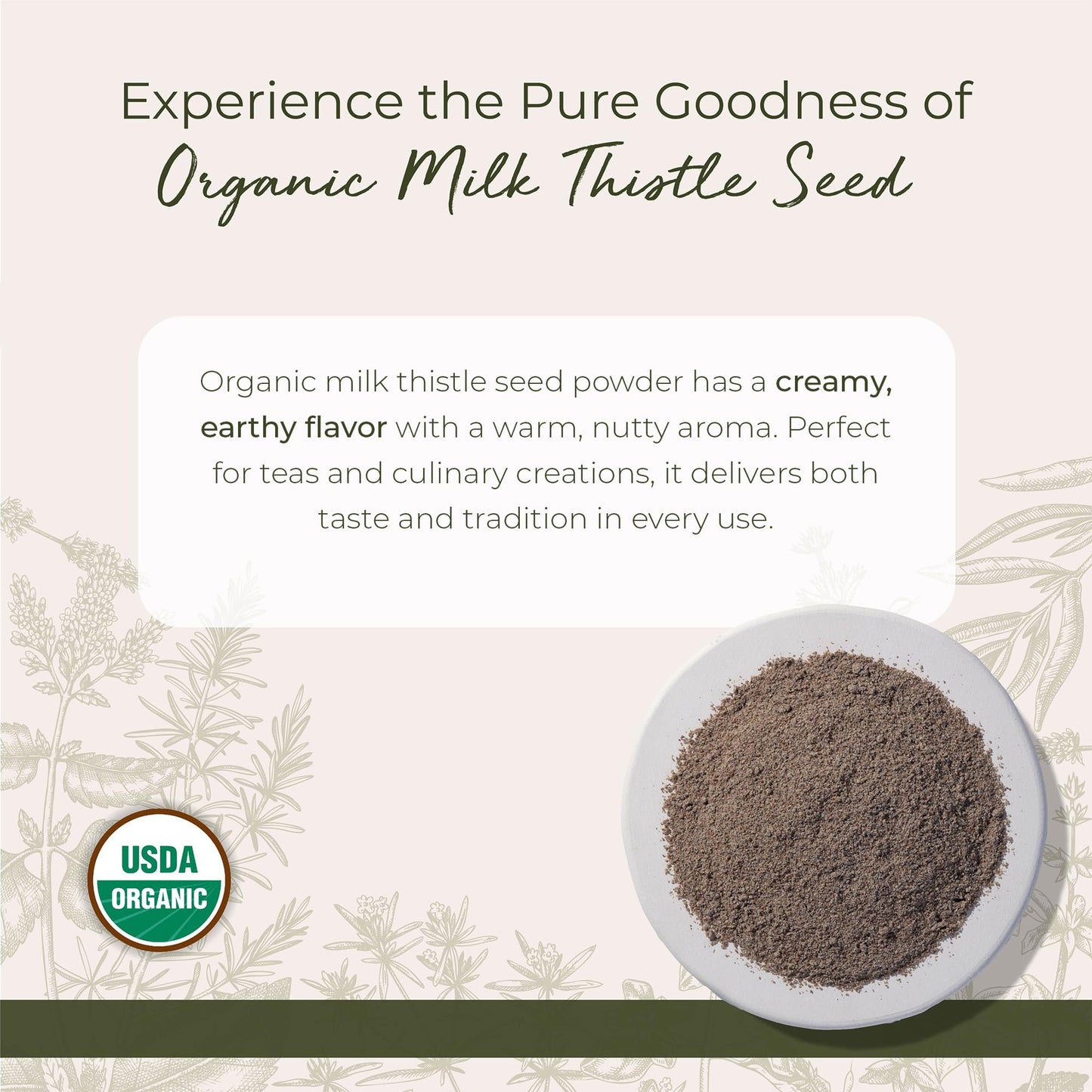 Starwest Botanicals Organic Milk Thistle Seed Powder 16 oz