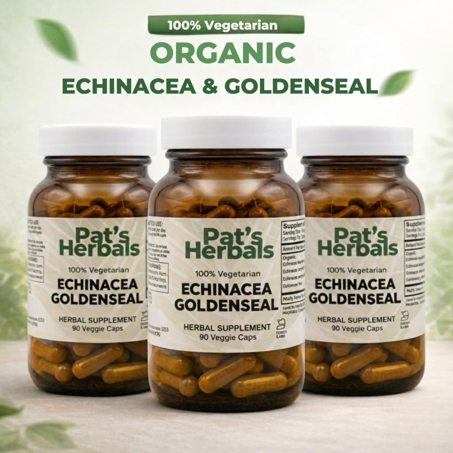 Pat's Herbals Echinacea Goldenseal Capsules 90 Count