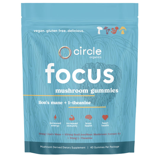 Circle Organics Focus Mushroom Gummies 40 Count