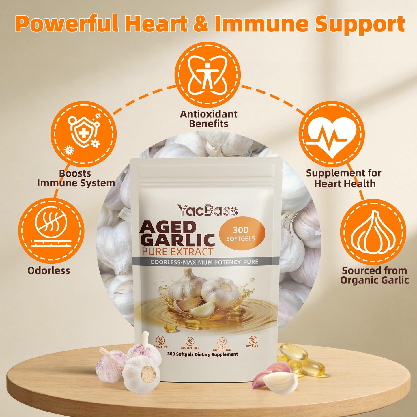 YacBass Aged Garlic Extract Softgels 600