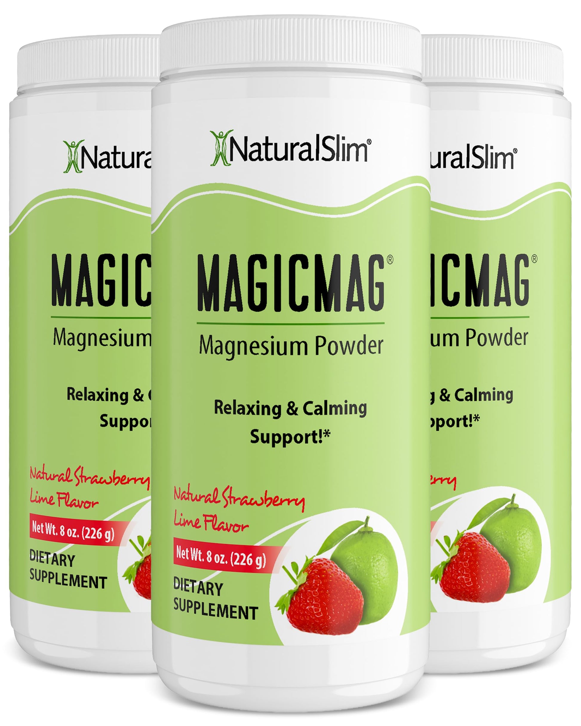 NaturalSlim MagicMag Magnesium Citrate Powder, 24 oz, 3 Pack