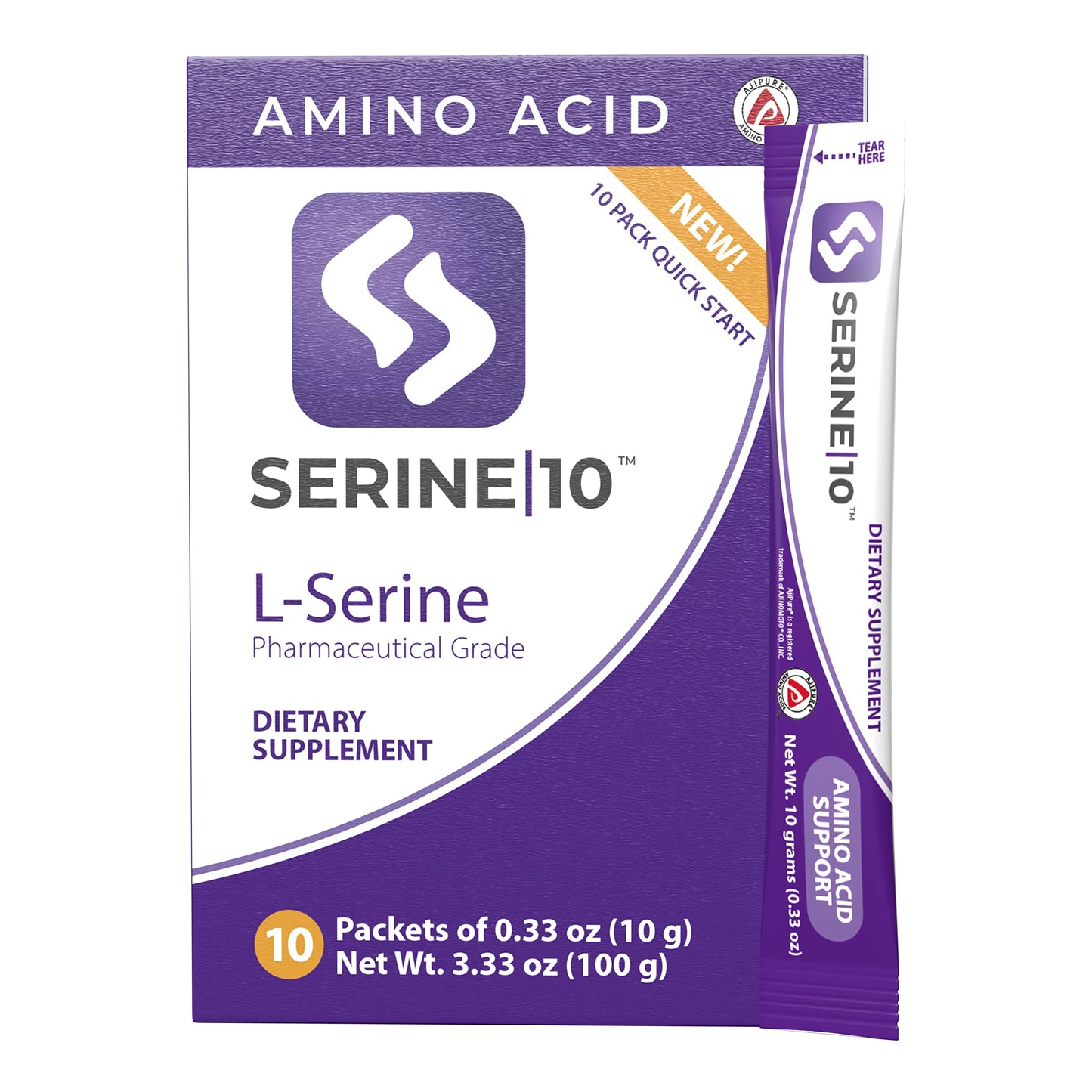 SERINE 10 L-Serine Nootropics Packets Powder, 10 Packets