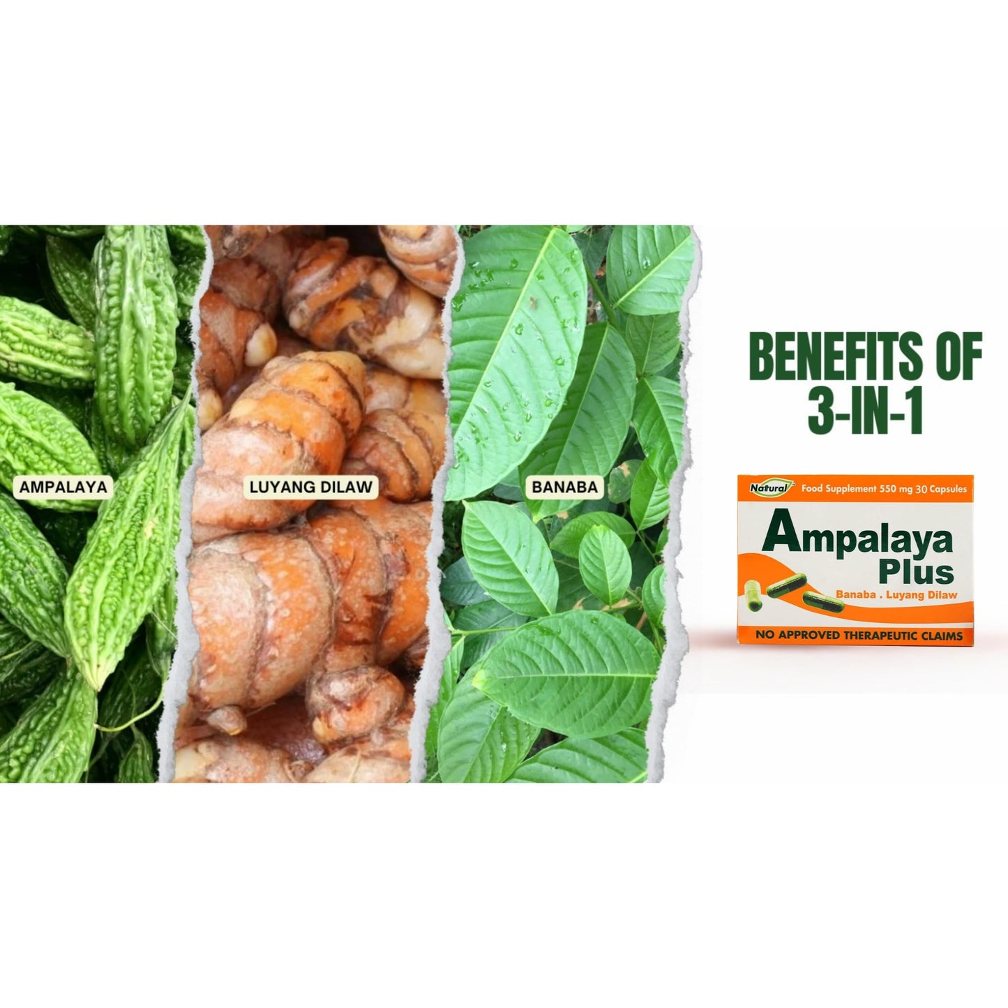 Generic Ampalaya Supplement 550mg Capsules, 30 Count