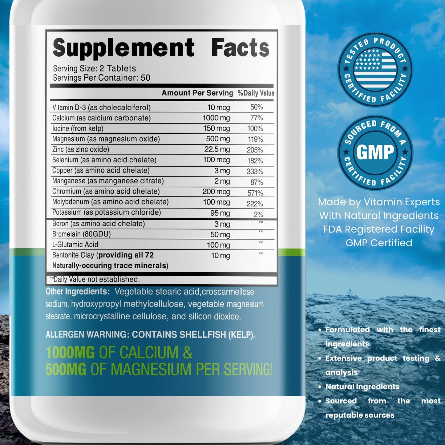 Grow Vitamin Trace Minerals Enhanced Complex Tablet, 100 Tablets