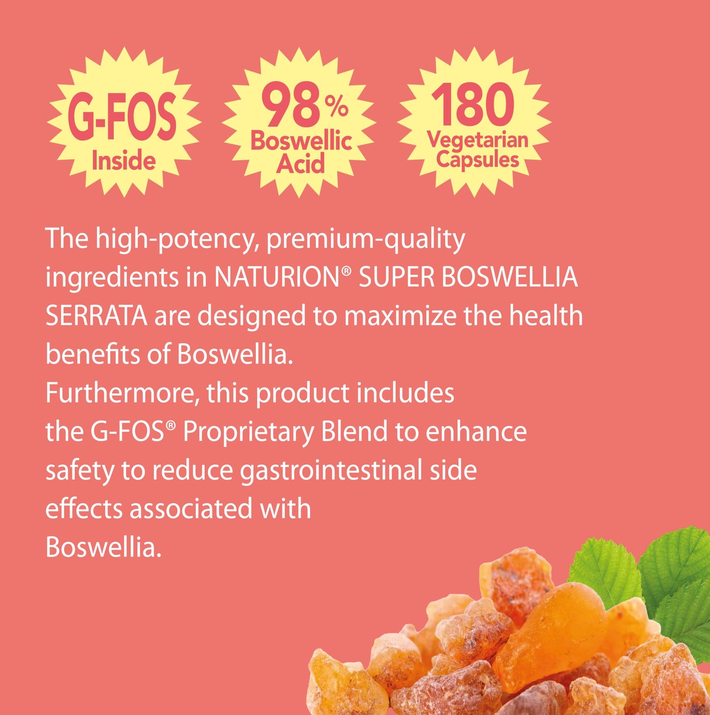NATURION Super Boswellia Serrata with G-FOS Capsules, 180 Count