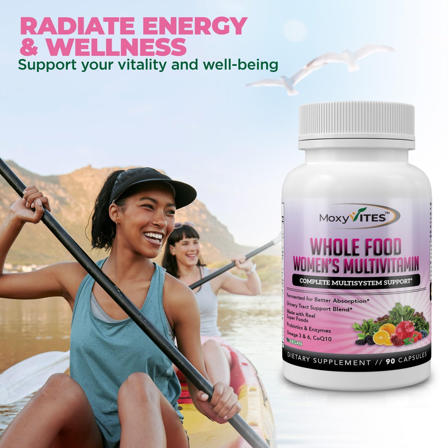 MoxyVites Methylated Multivitamin for Women With Iron 90 Capsules