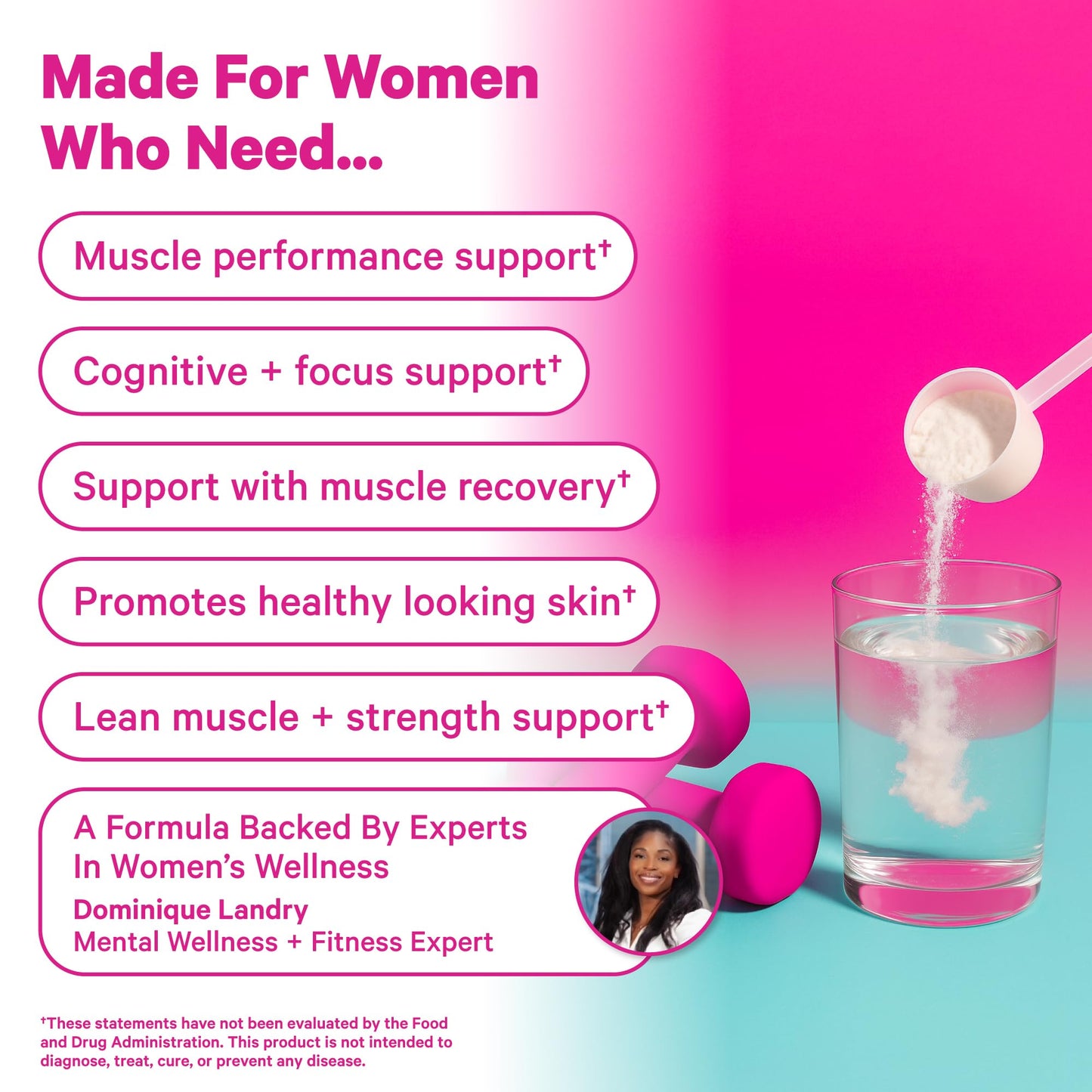 Pink Stork Creatine Monohydrate for Women Micronized Creatine Powder, 5.29 oz