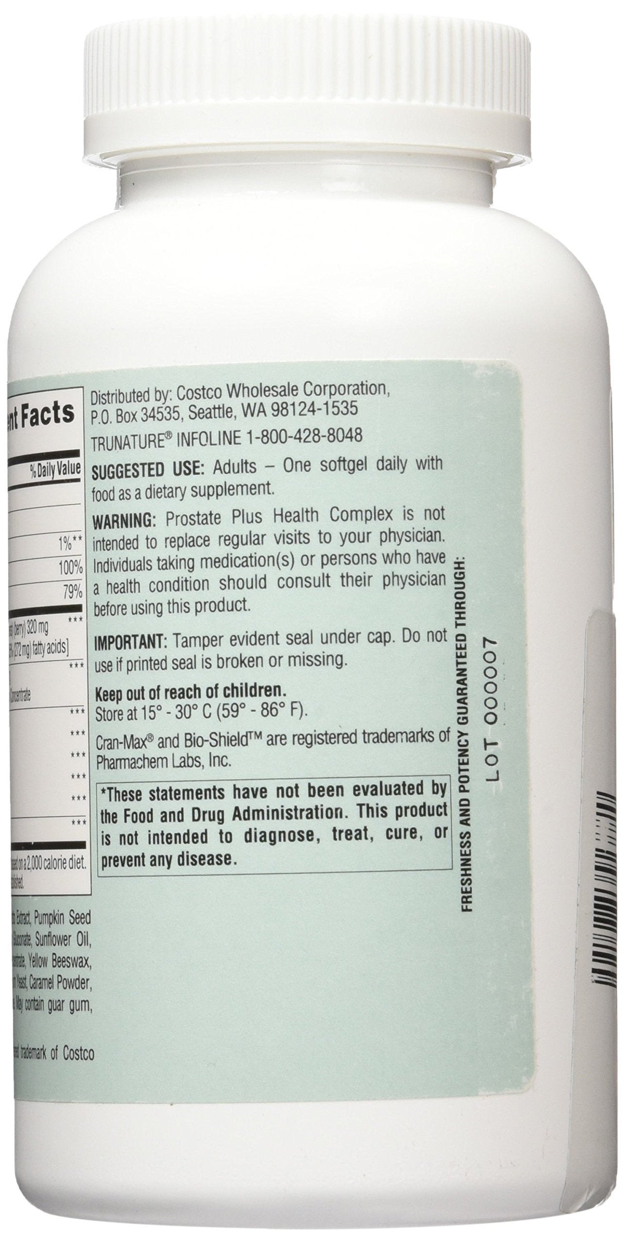 TruNature Saw Palmetto Prostate Health Complex with Zinc, Lycopene and Pumpkin Seed Softgels 250