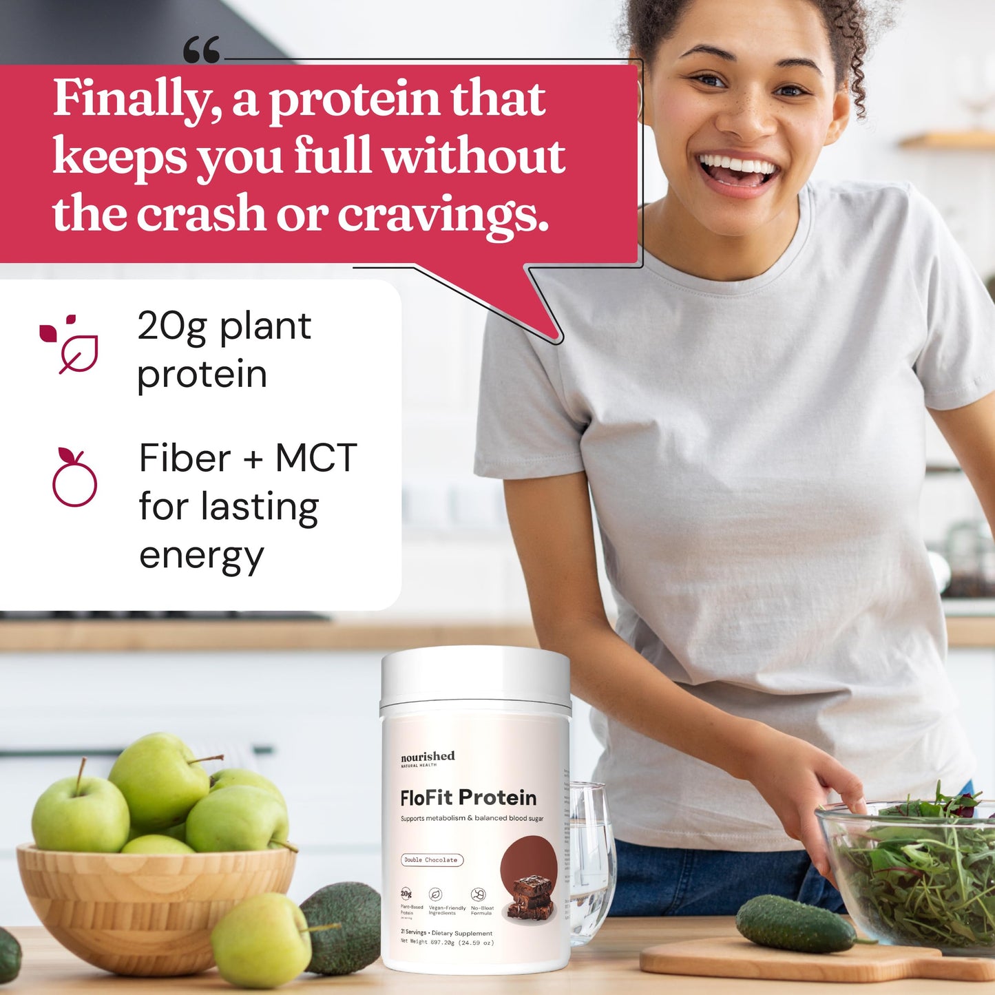 Nourished Natural Health FloFit Pea Protein Powder 24.593