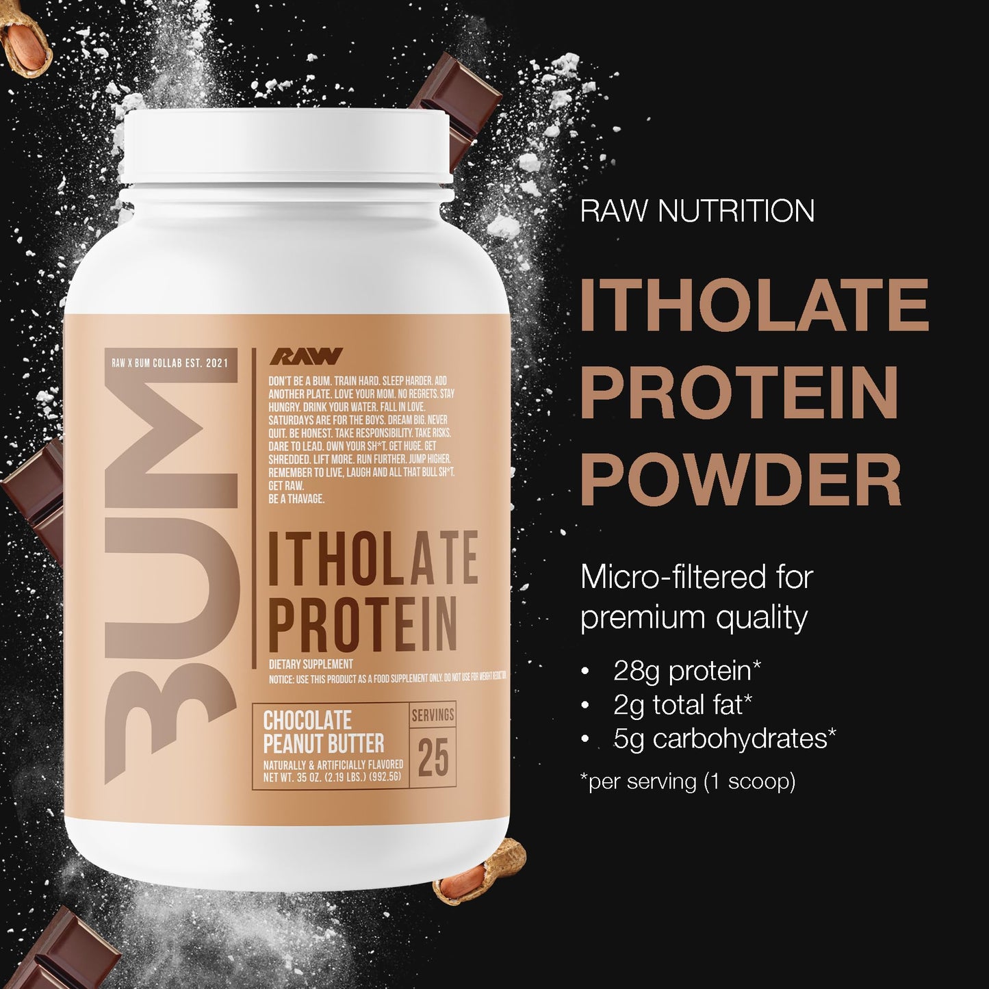 RAW Whey Isolate Protein Powder - 35 Servings