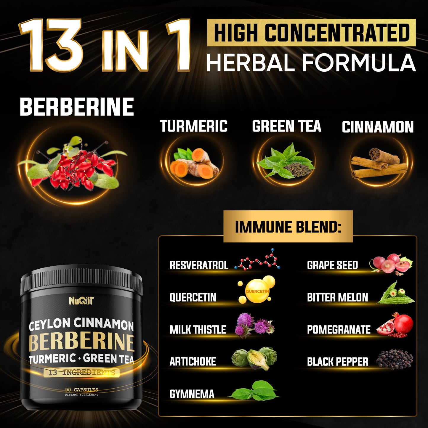 NUQIIT Berberine Supplement Capsule 90 Capsules