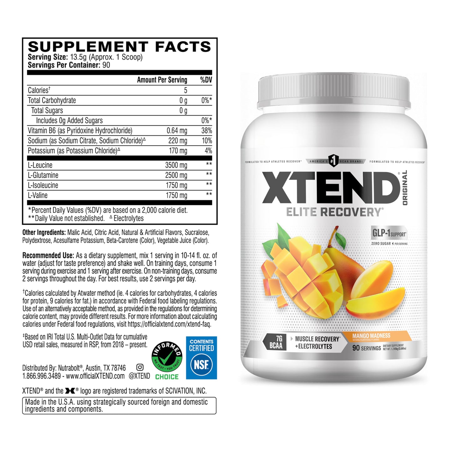 Xtend Original BCAA Powder Mango Madness 41.28