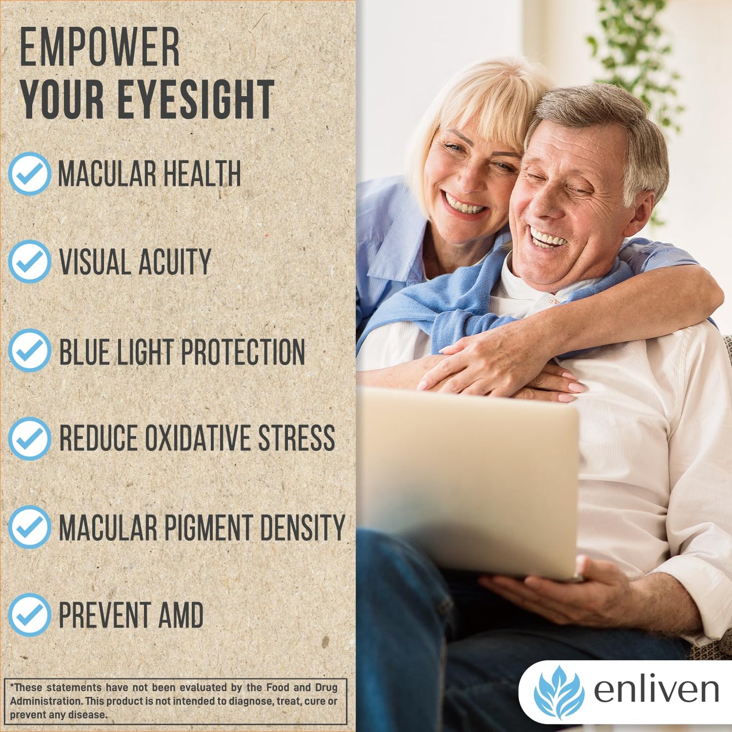 enliven Lutein and Zeaxanthin Eye Health Supplement 60 Capsules