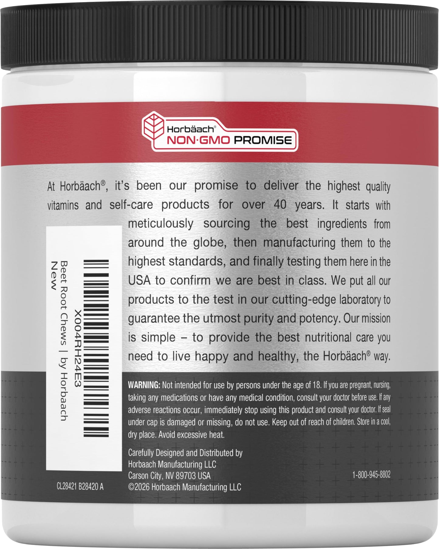 Horbäach Nitric Oxide Beet Root Soft Chews, 60 Count