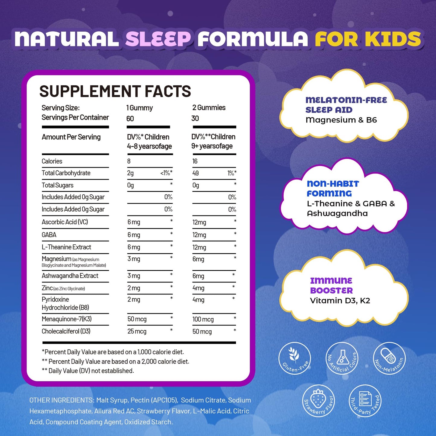 QualiLife Kids Sleep Gummies 60 Count