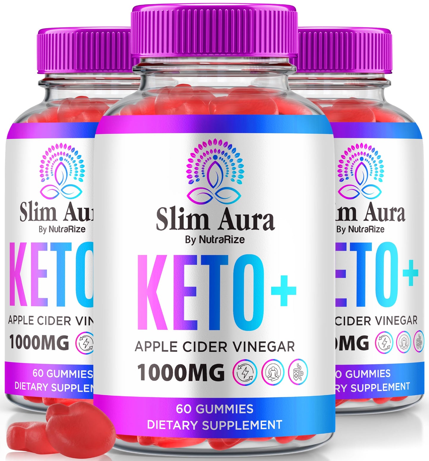 NutraRize Slim Aura Keto ACV Gummies, 180 Gummies