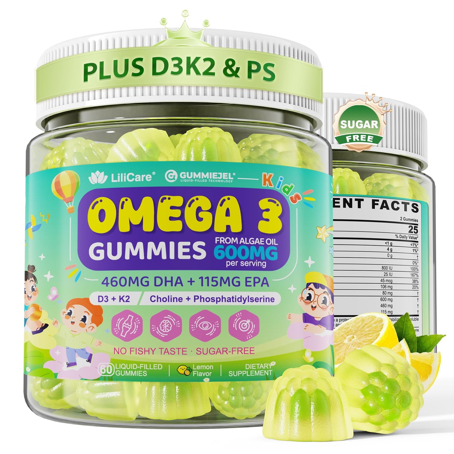 LILICARE Omega-3 for Kids Gummy, 120 Count