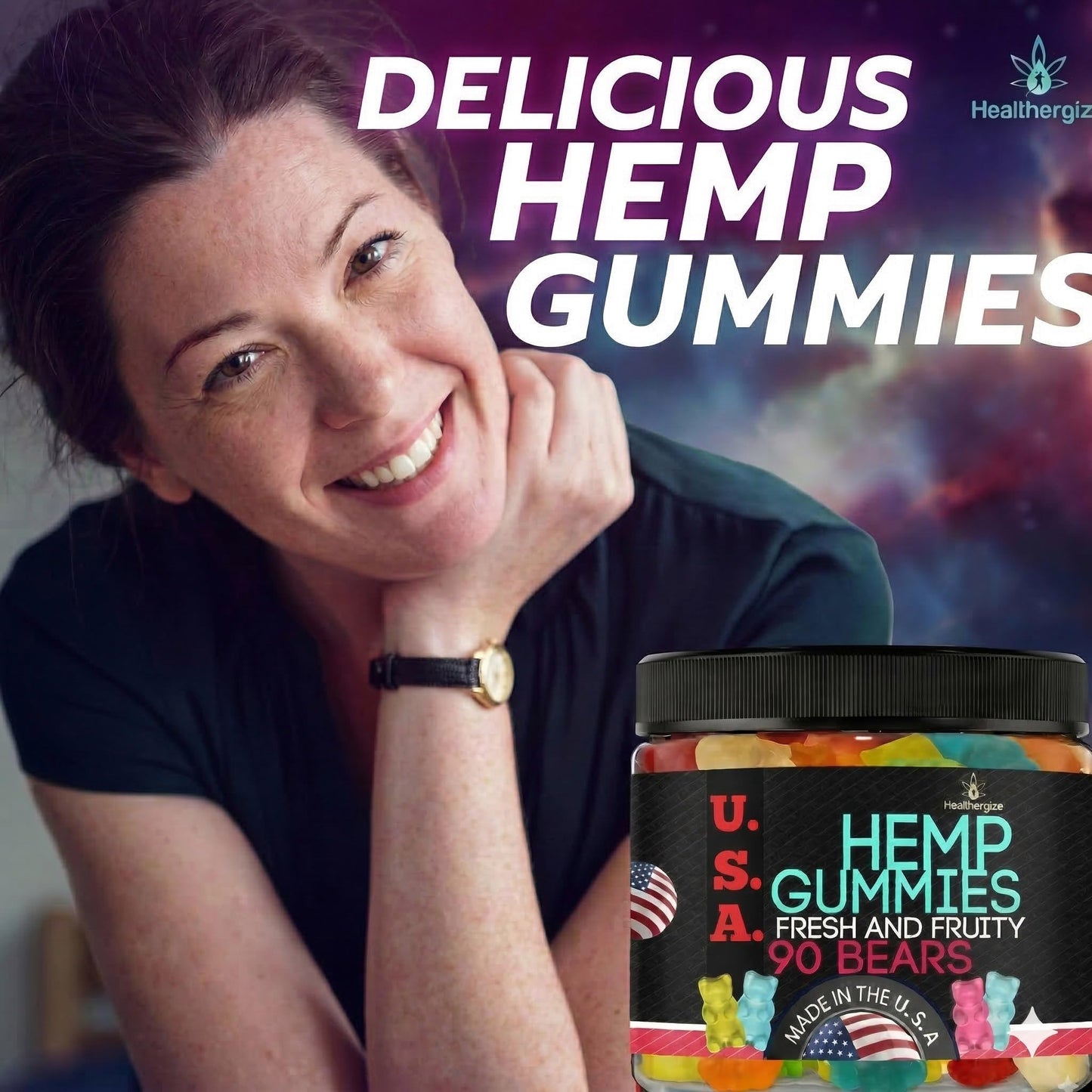 Healthergize Hemp Gummies for Sleep and Calm, 90 Count