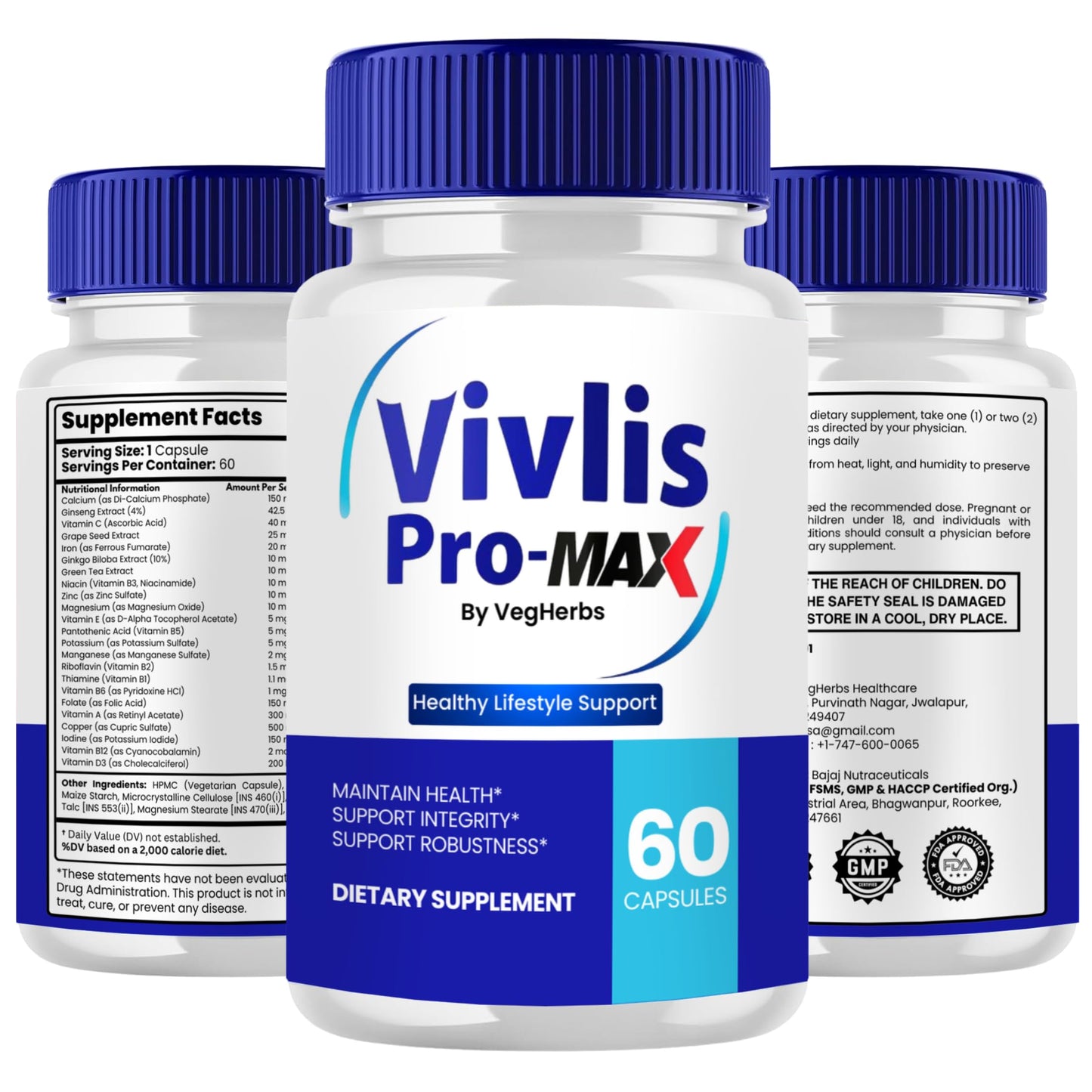 VegHerbs Vivlis Pro Max Supplement for Men Capsules 60 Count