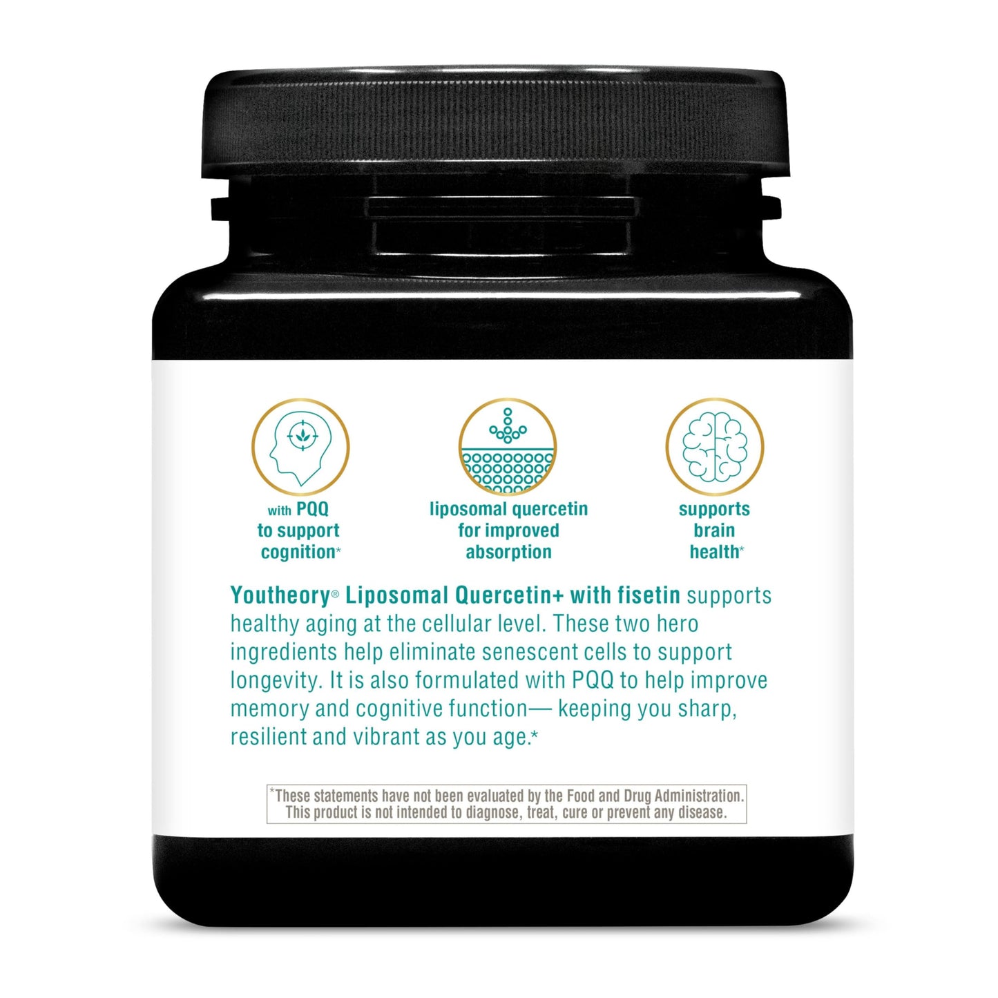 Youtheory Longevity Liposomal Quercetin+ with Fisetin Capsules, 90 Capsules