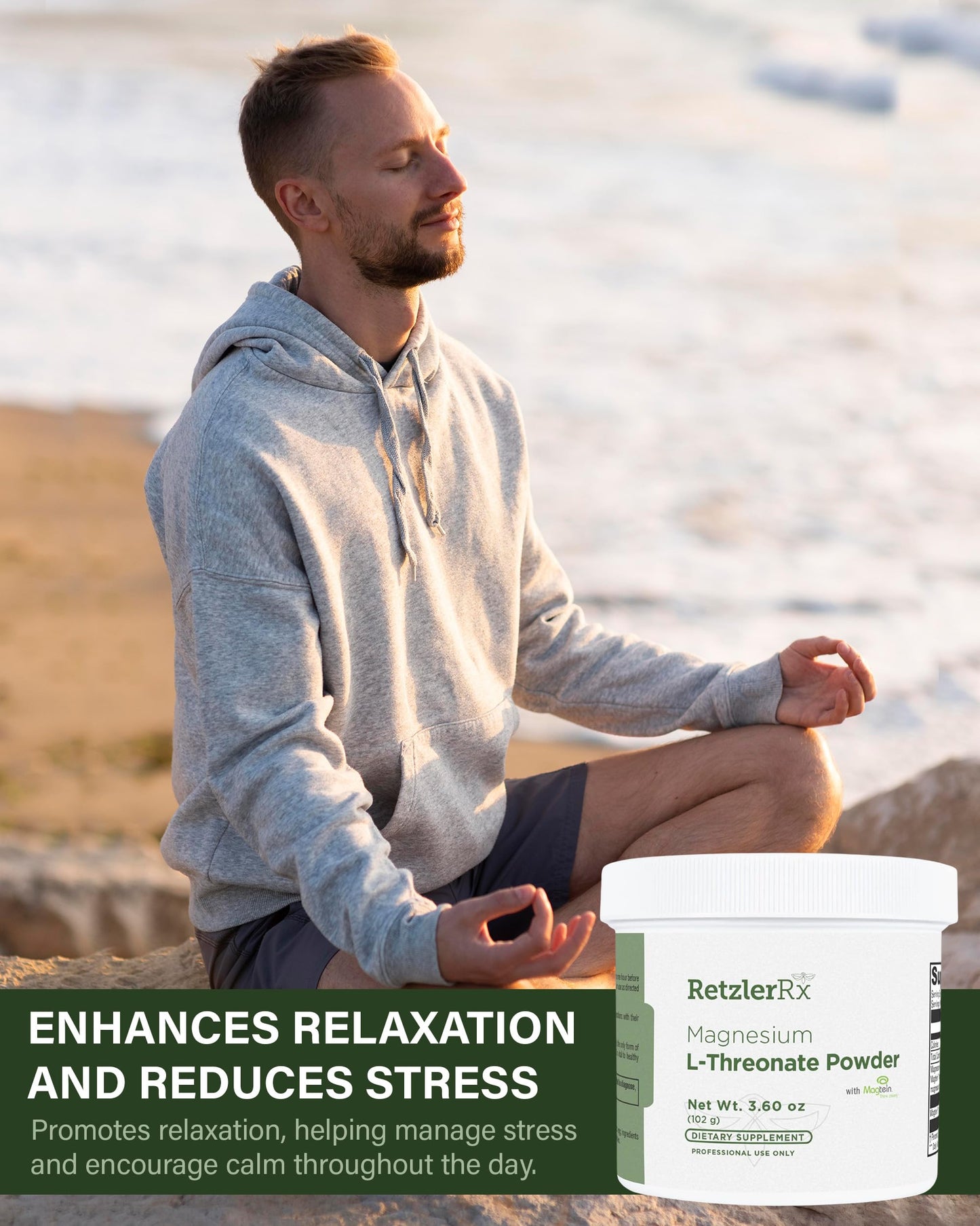 HormoneSynergy Magnesium L-Threonate Powder with Magtein Brain-Supporting Magnesium Threonate Complex, 3.6 Ounce