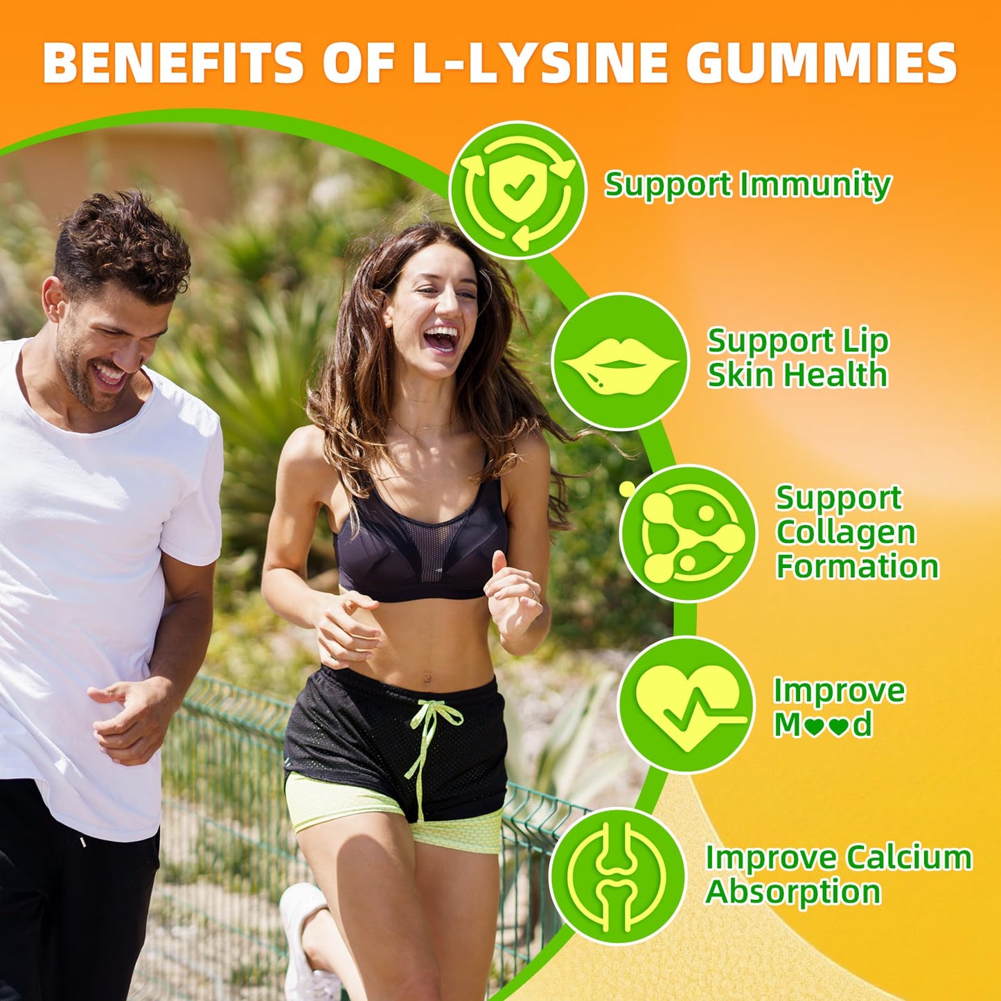 HUUAYAO L-Lysine Gummies 500mg, 60 Gummies