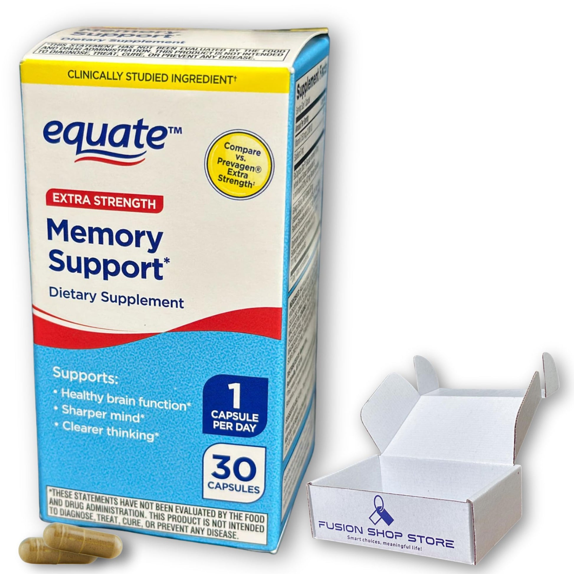 Fusion Shop Store Memory Extra Strength Softgels with Bacopa, Ginkgo, Turmeric, and Vitamin D, 30 Count