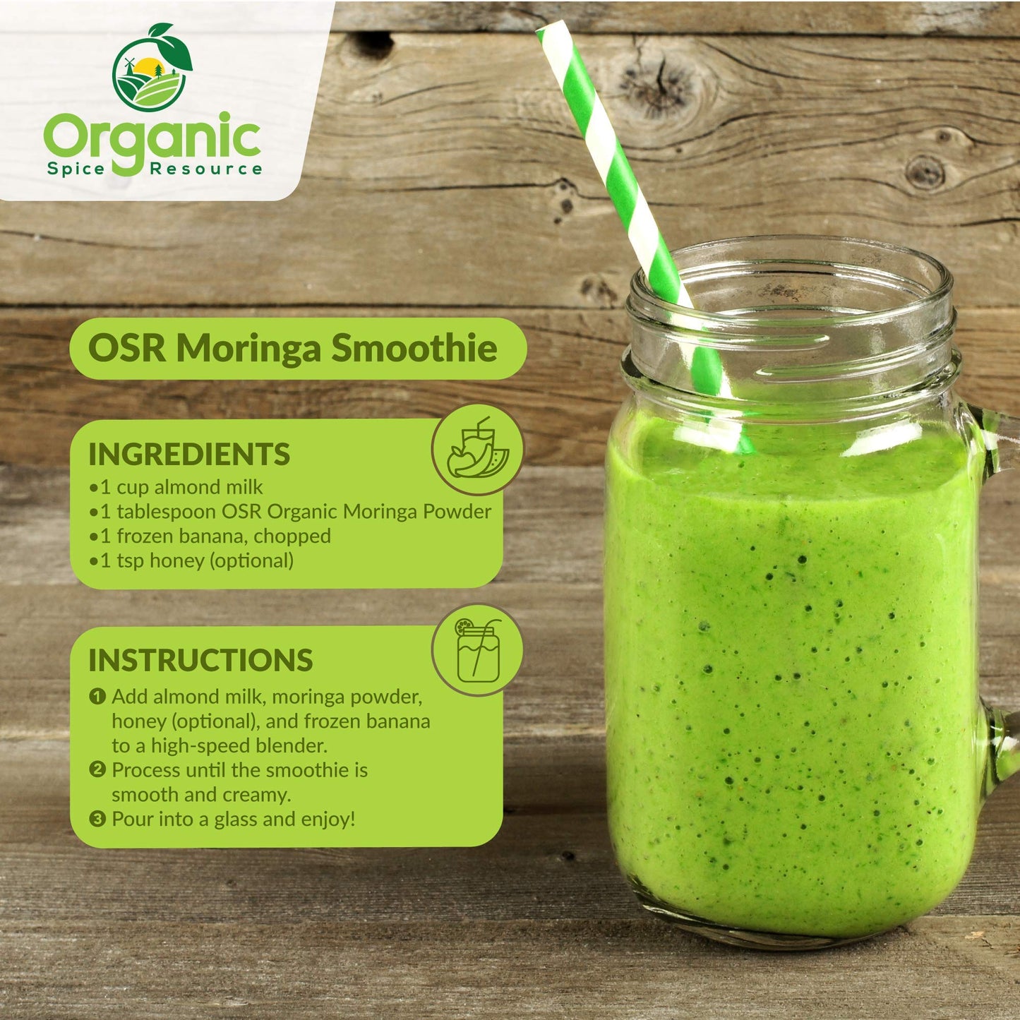 Organic Spice Resource Moringa Powder 8 oz