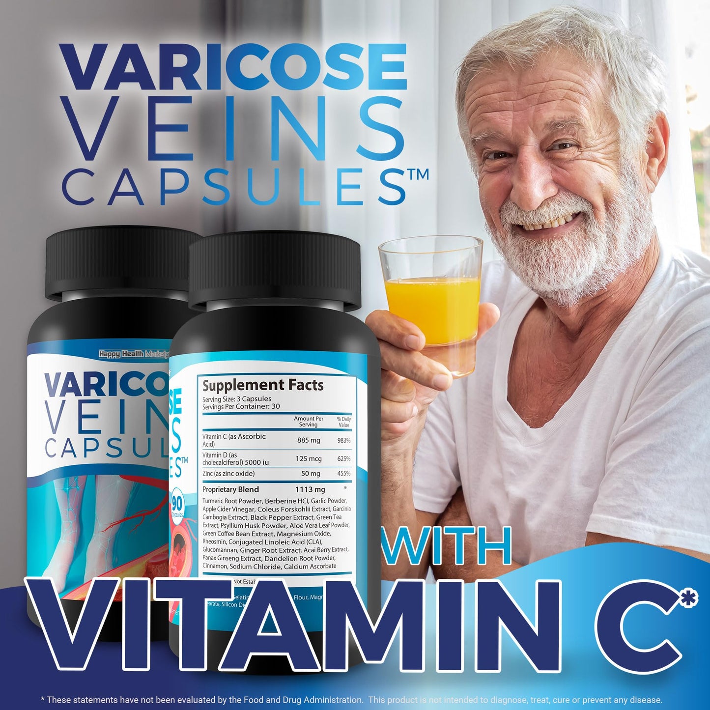 Happy Health Marketplace Varicose Veins Capsule 90 Count