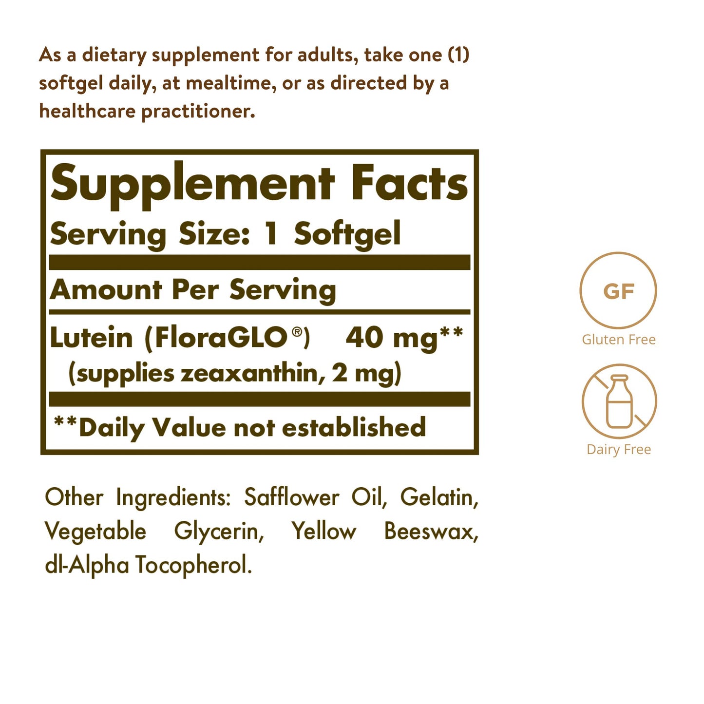 Solgar Lutein 40 mg Softgels, 30 Count