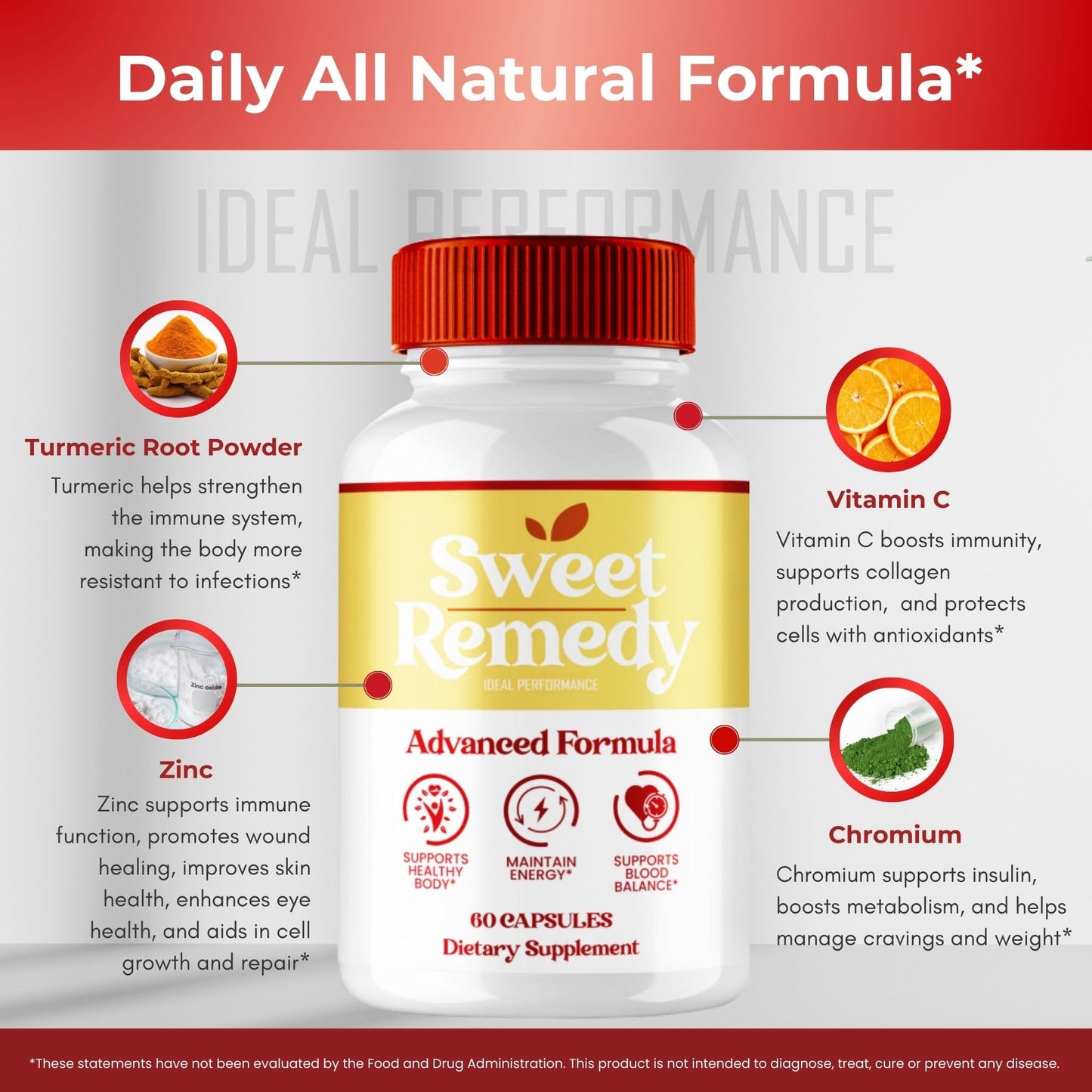 IDEAL PERFORMANCE Sweet Remedy Blood Support 120 Capsules