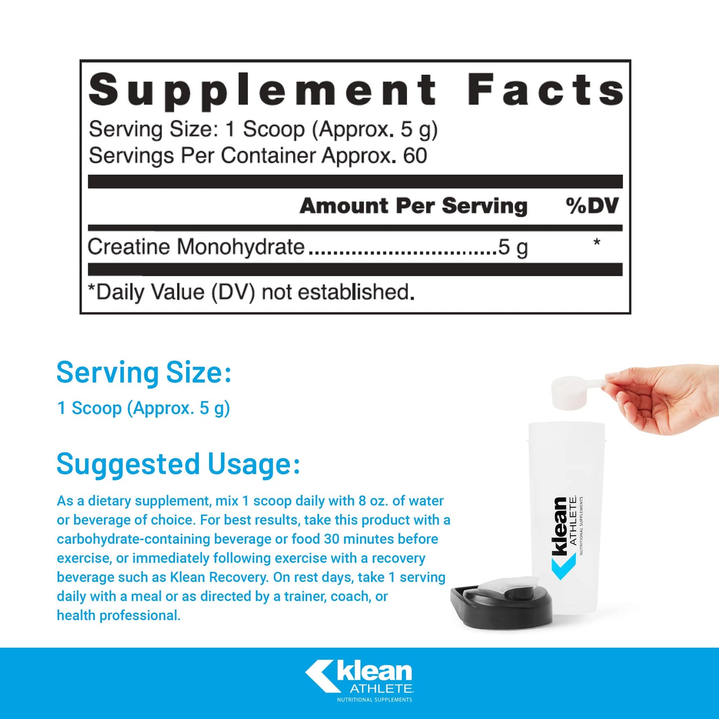 Klean Athlete Klean Creatine Powder 11.1 Ounces