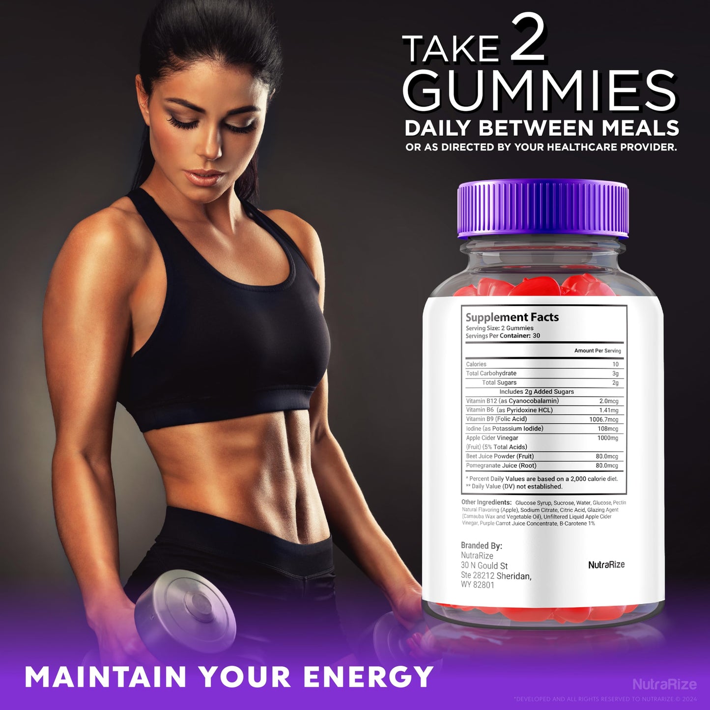 NutraRize BurnWell Keto + ACV Gummies for Weight Loss, 60 Gummies