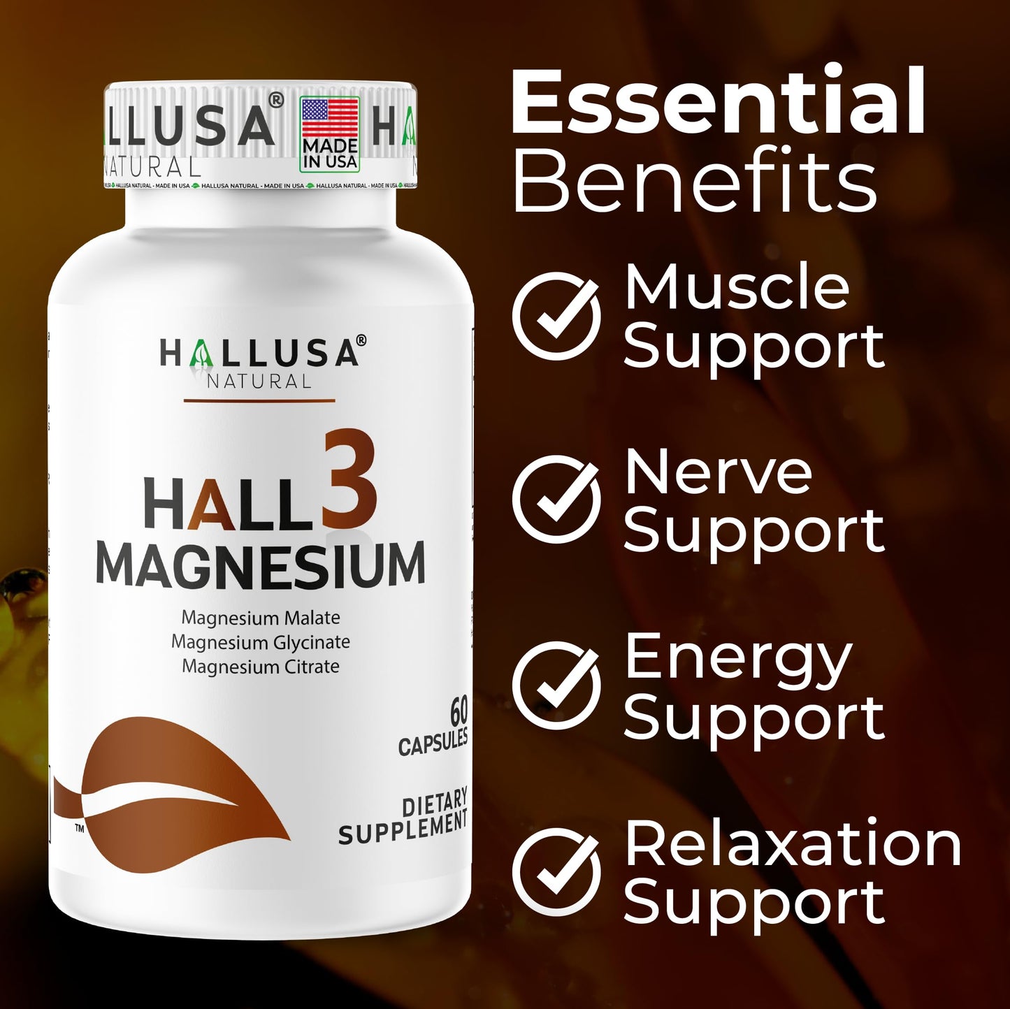 Hallusa Natural Magnesium Complex Capsule, 60 Count