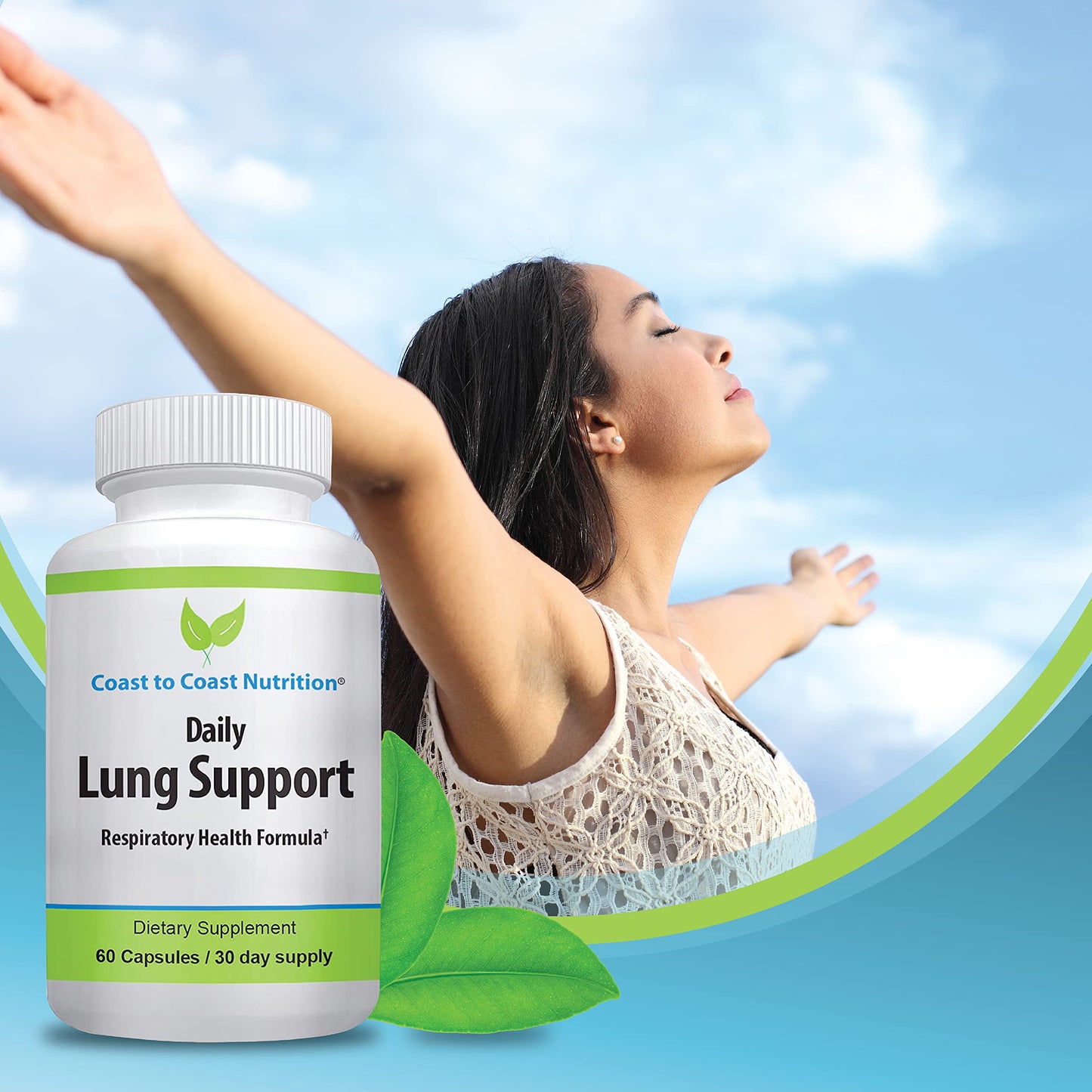 Coast to Coast Nutrition Daily Lung Cleanser & Detox Support Supplement, 60 Capsules