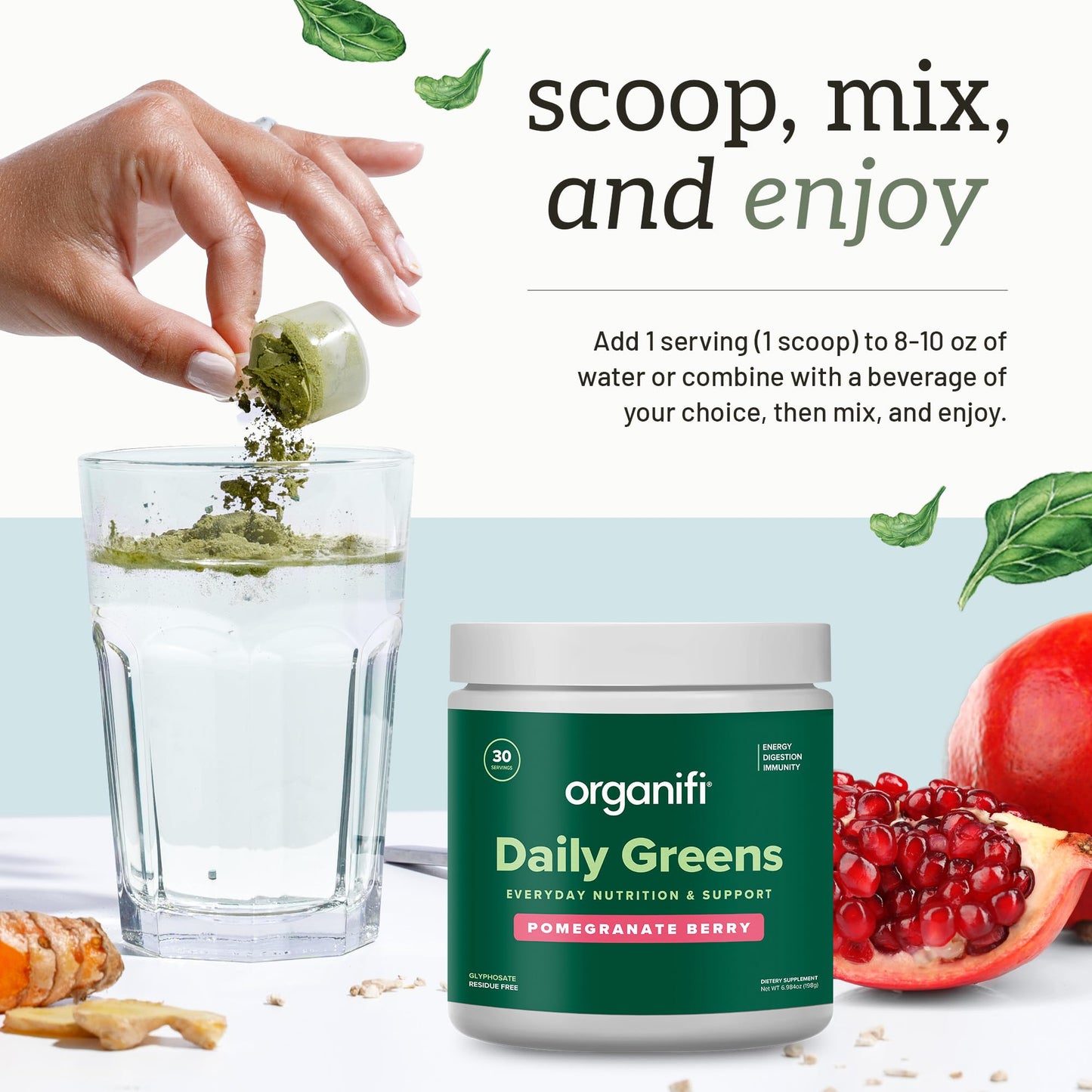 Organifi Daily Greens Powder (6.94), 30 Servings