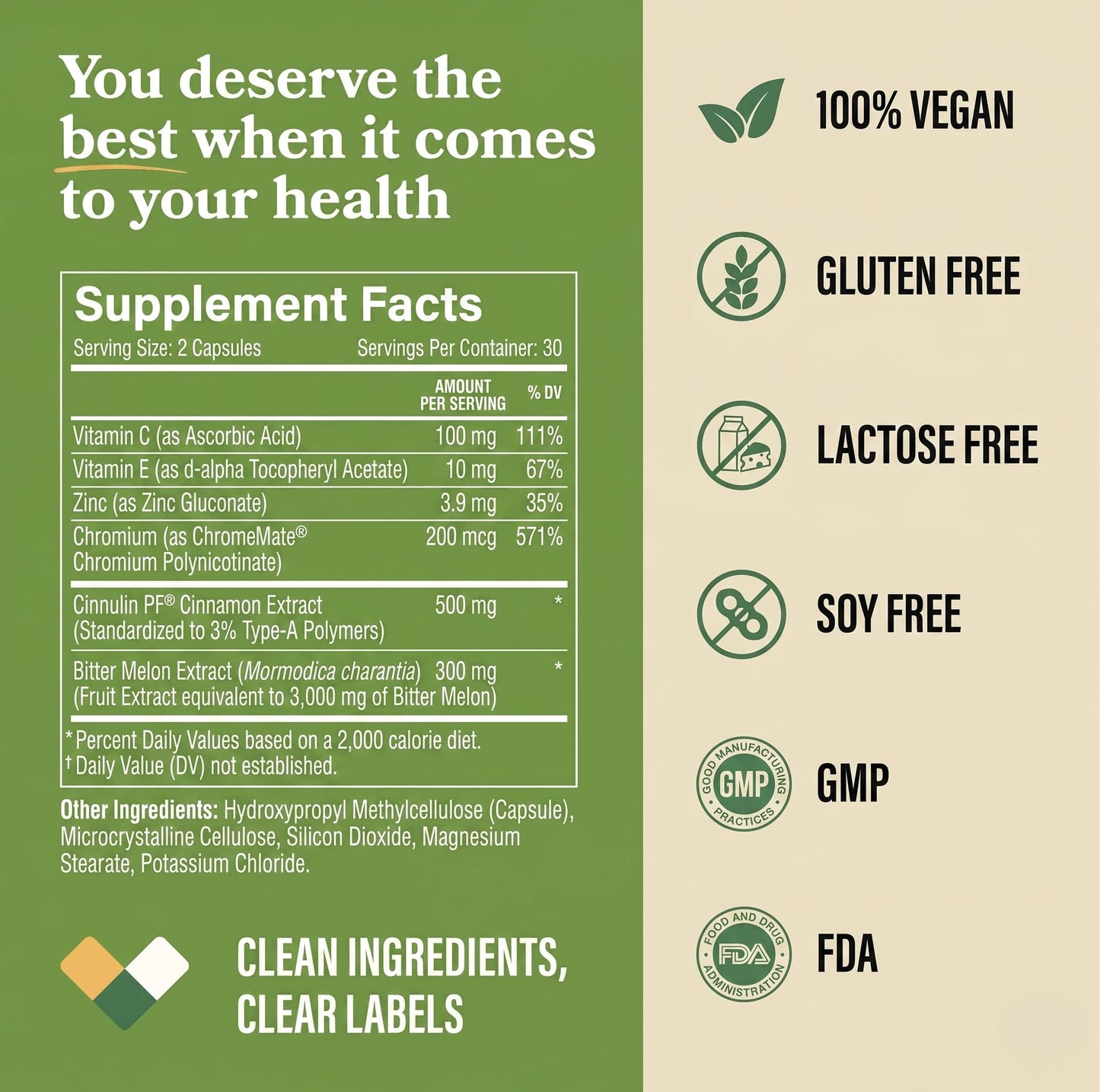 DAIKEN Bitter Melon, Cinnamon & Chromium Capsules, 60 Capsules