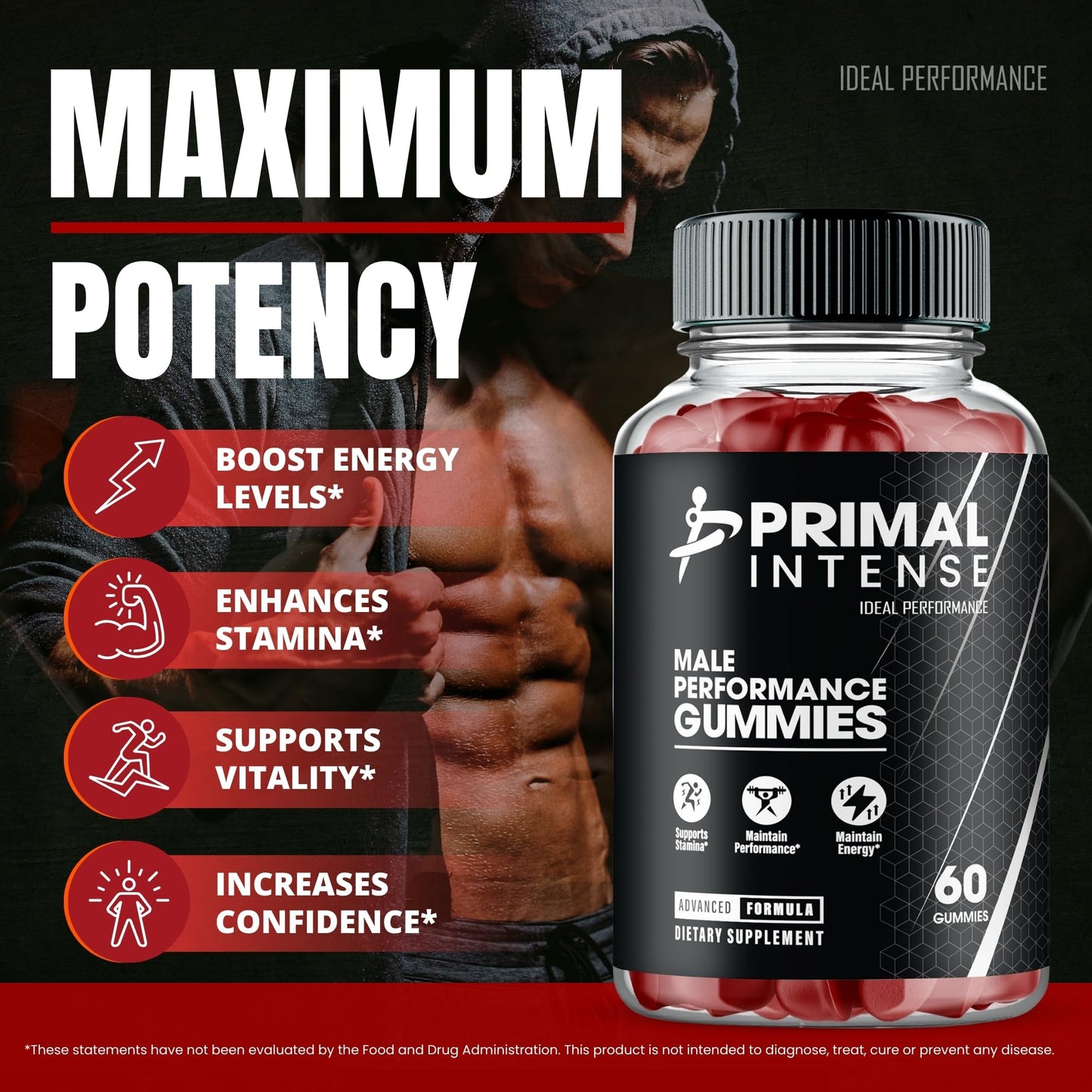 IDEAL PERFORMANCE Primal Intense Gummies 120 Count