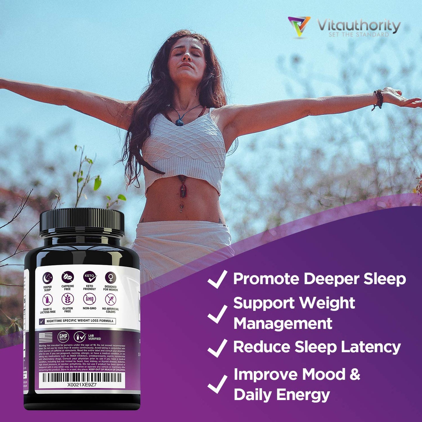 Vitauthority MELT PM Nighttime & Weight Loss Pills Capsule 60 Count
