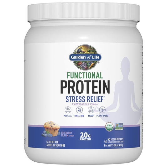 Garden of Life Functional Protein Stress Relief Protein Powder 15.06 oz