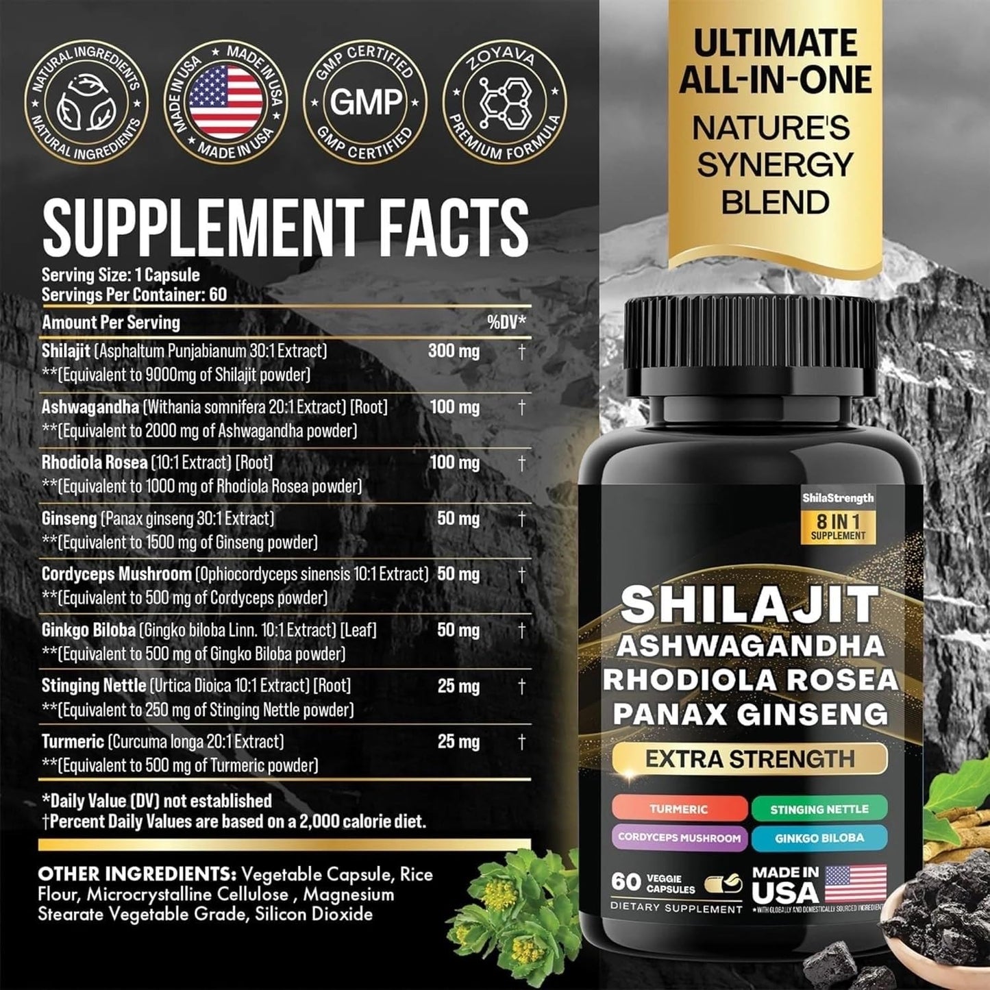 Jupiter Blessing Shilajit Supplement with Fulvic Acid Capsule 1 Count