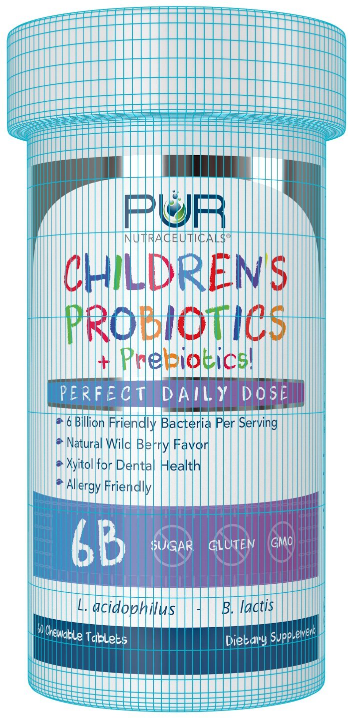 PUR Nutraceuticals Children's Probiotics + Prebiotics Chewable Tablets 60