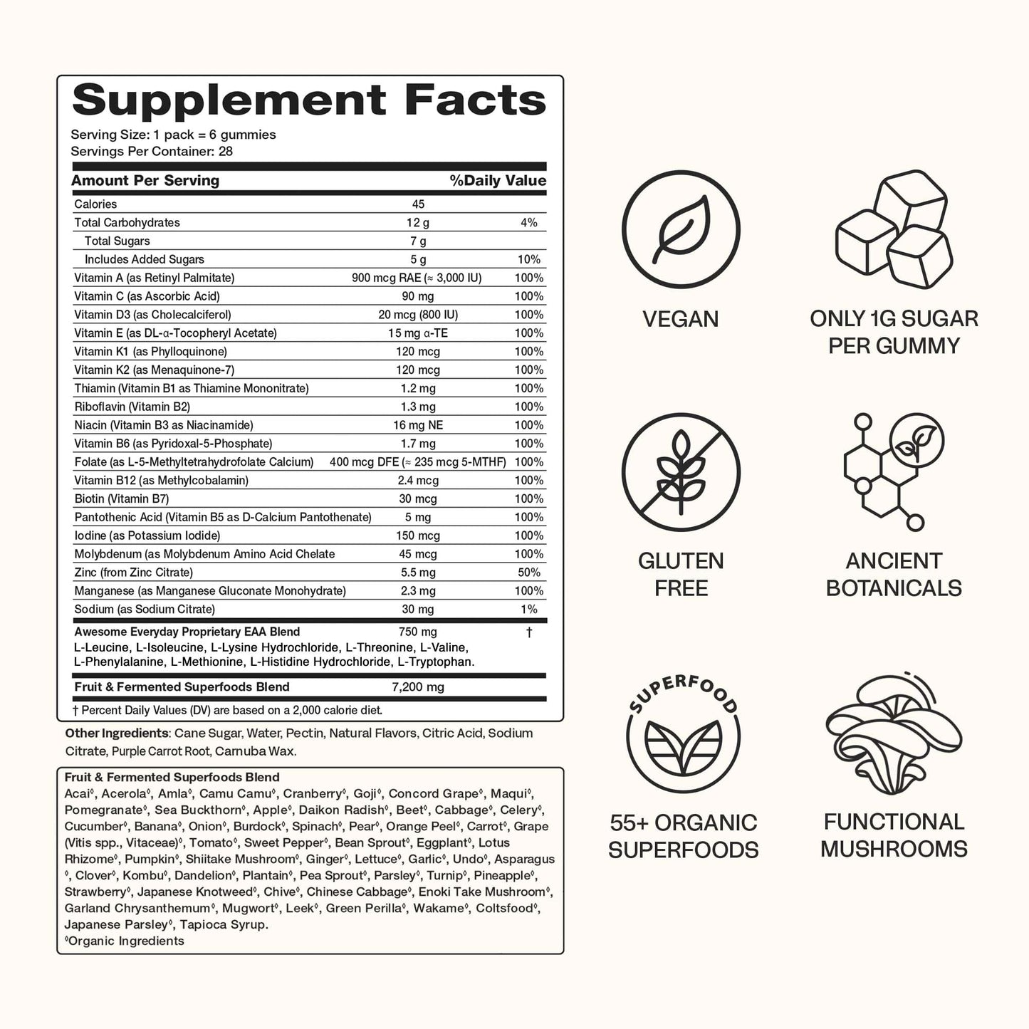 Awesome Aminos Everyday Essential Nutrition Gummies 28 Gummies
